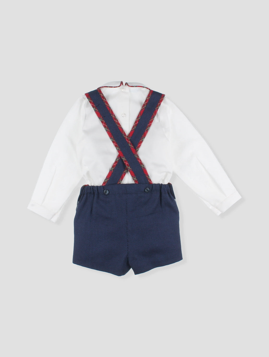 AW25 FOQUE Galletas Boys Navy & Red Tartan Short Set
