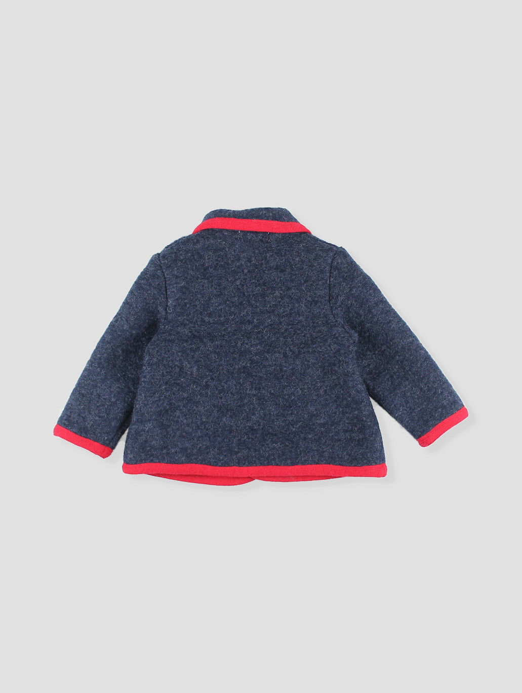 AW25 FOQUE Galletas Boys Navy & Red Wool Coat