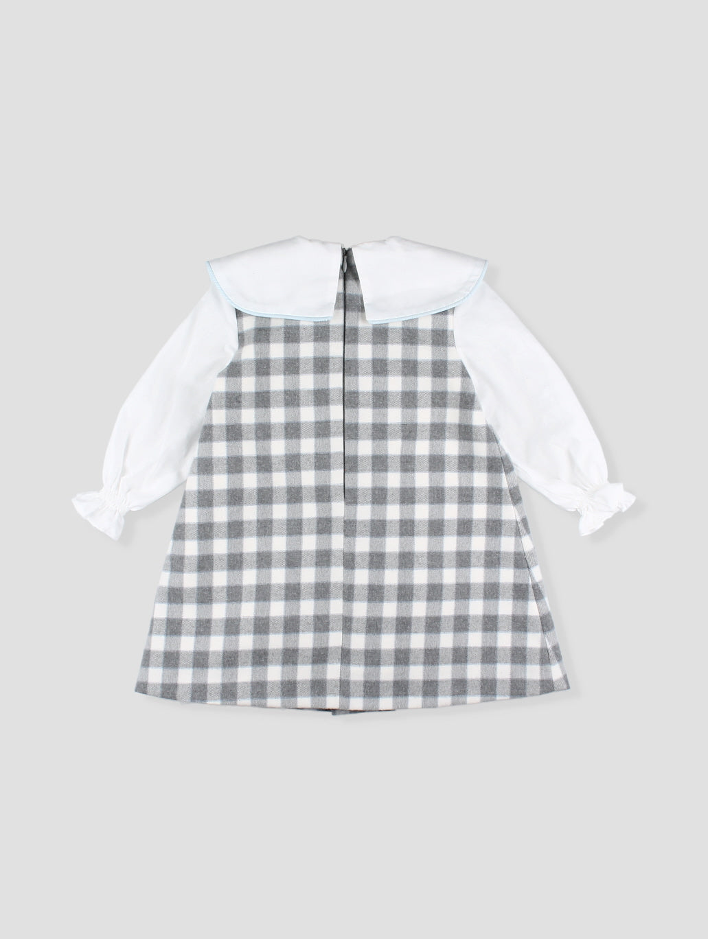 AW25 FOQUE Los Fogones Girls Blue & Grey Check Dress