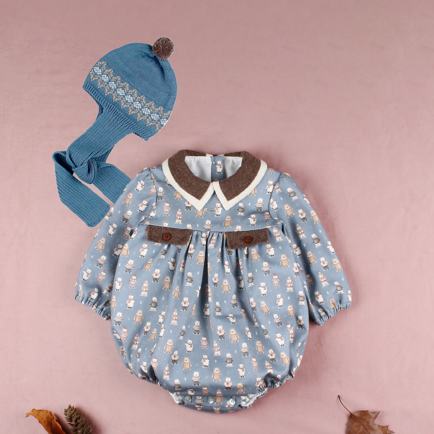 AW25 FOQUE La Cabana Boys Blue Bear Romper