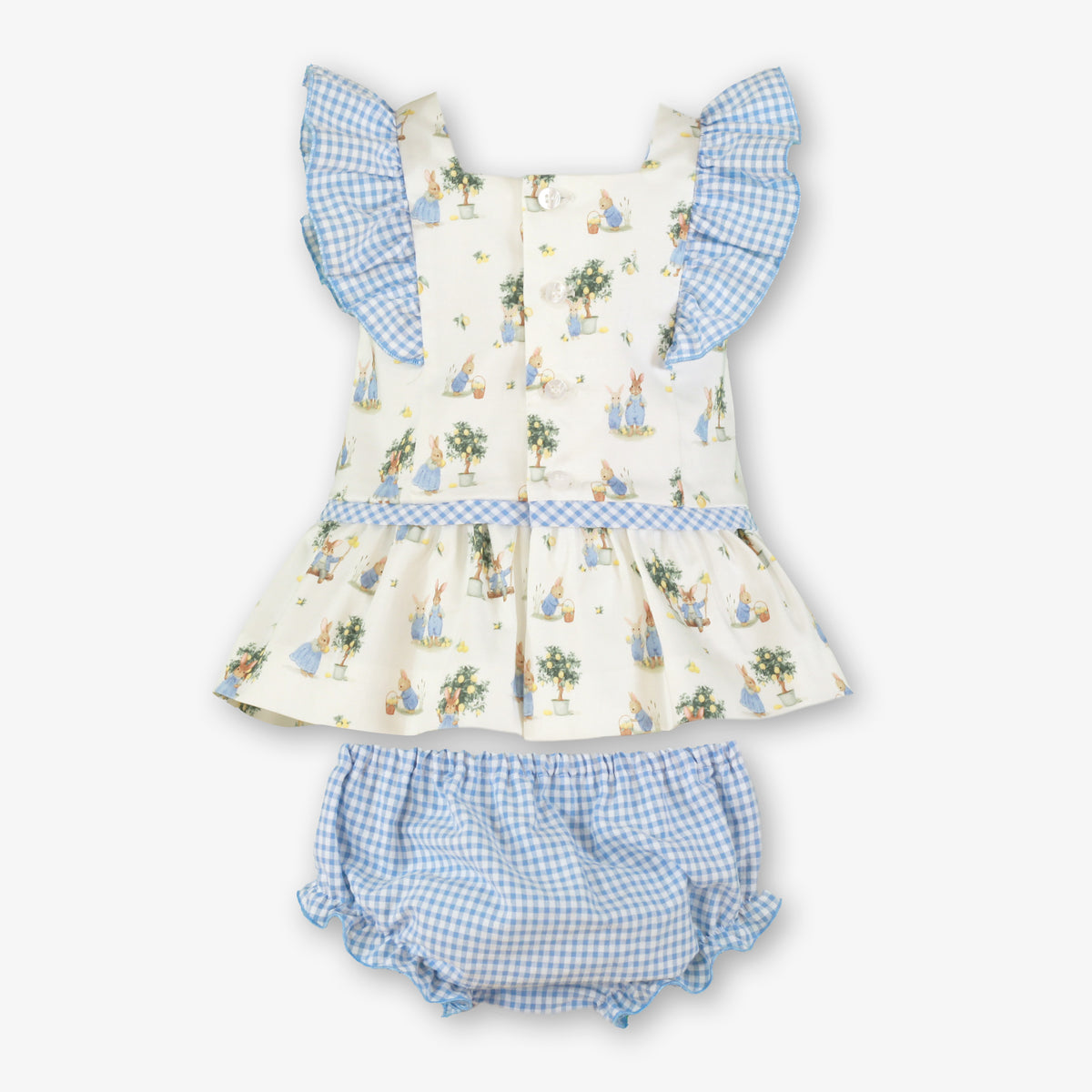 Miranda Blue Check girls dress back view