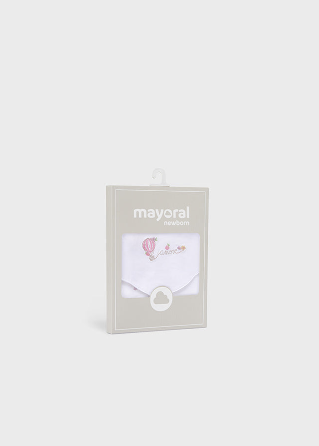 Mayoral Girls Sunny White Hot Air Balloon Bib Set 9077 - coordinating bib set