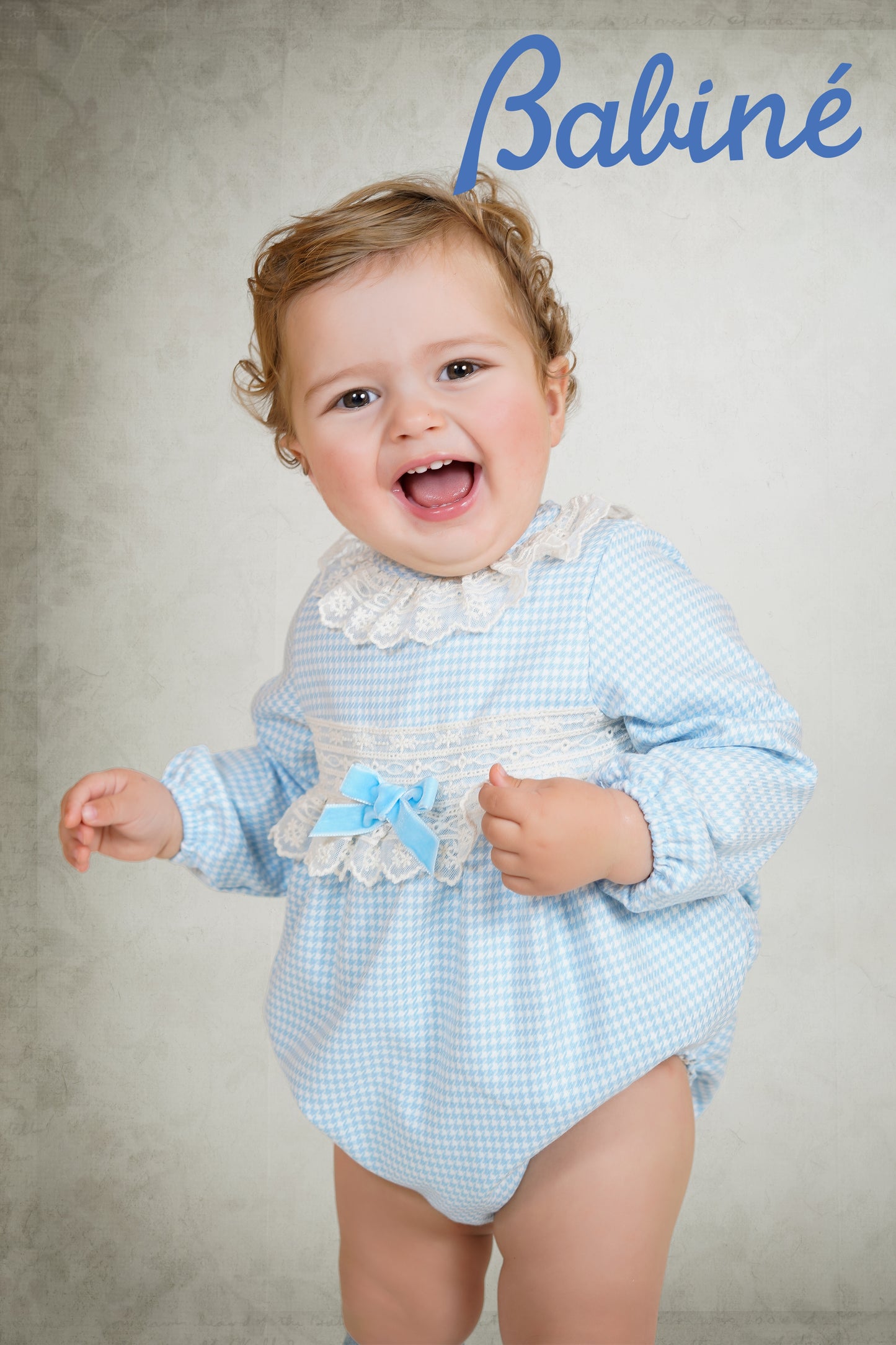 PRE ORDER AW25 BABINE Dogtooth Girls Blue Romper - 2612103