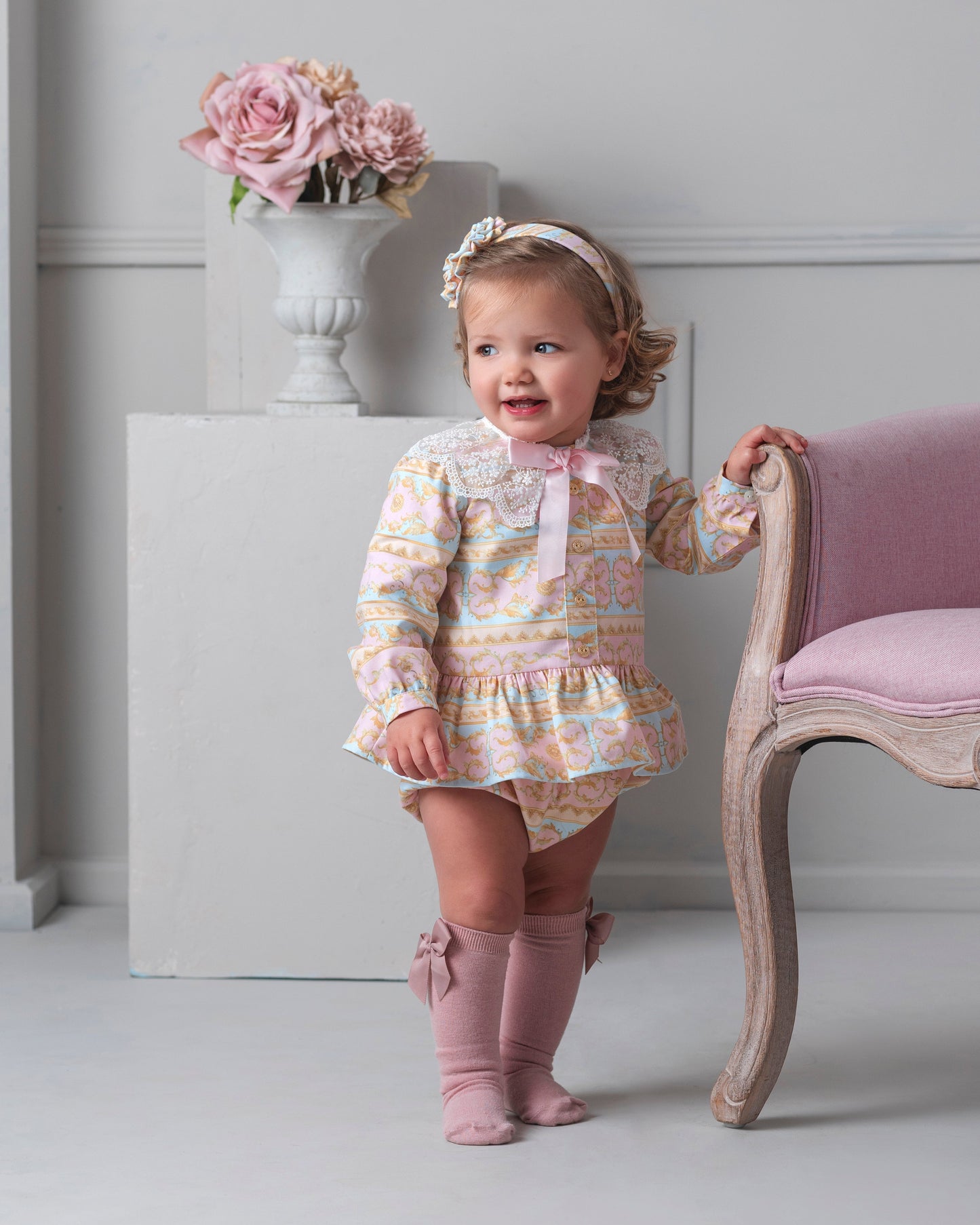 AW25 ROCHY Rococo Girls Pink & Blue Dress & Knickers - 26705