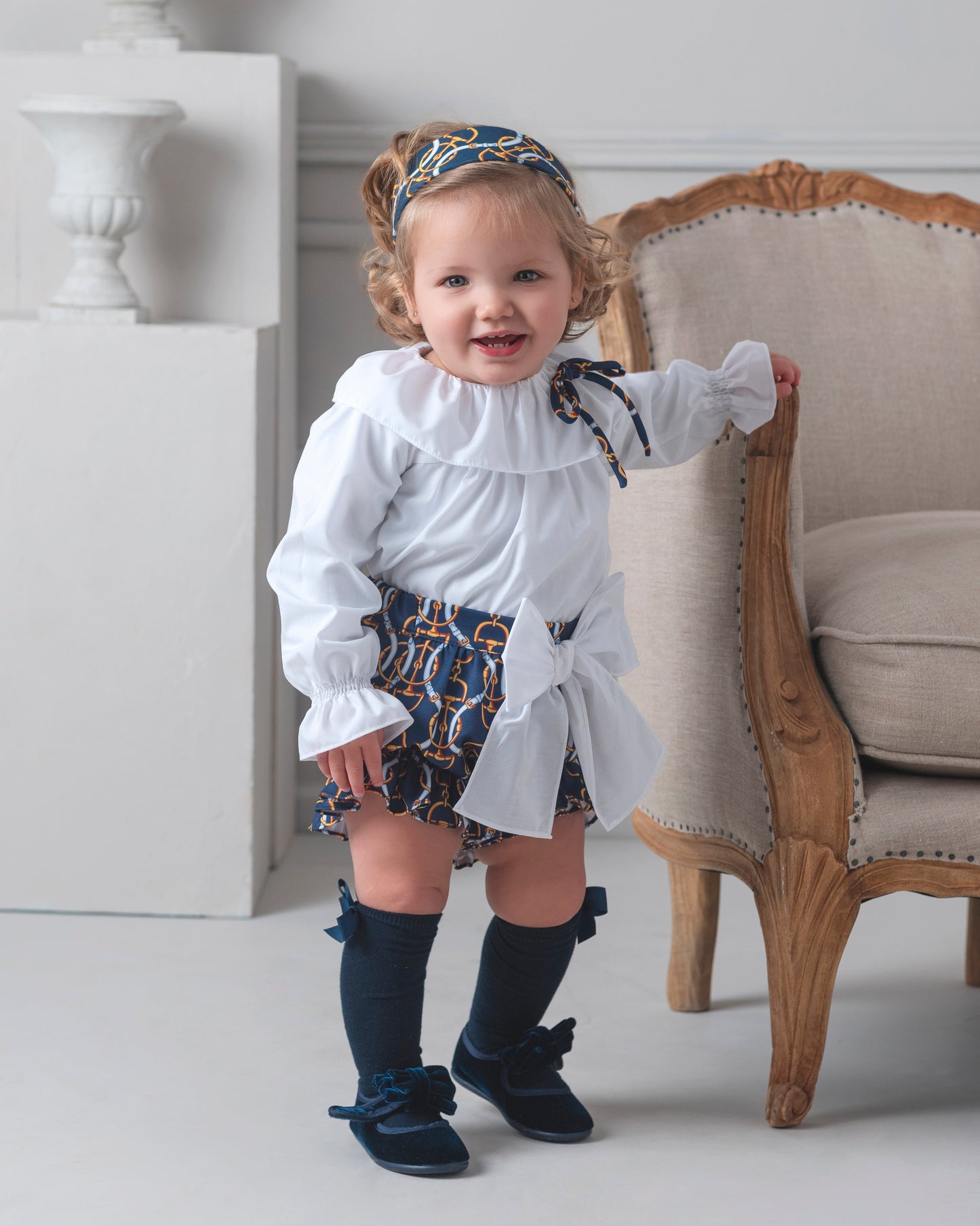 AW25 ROCHY Vintage Girls Navy Chain Print Jam Pant Set - 26710