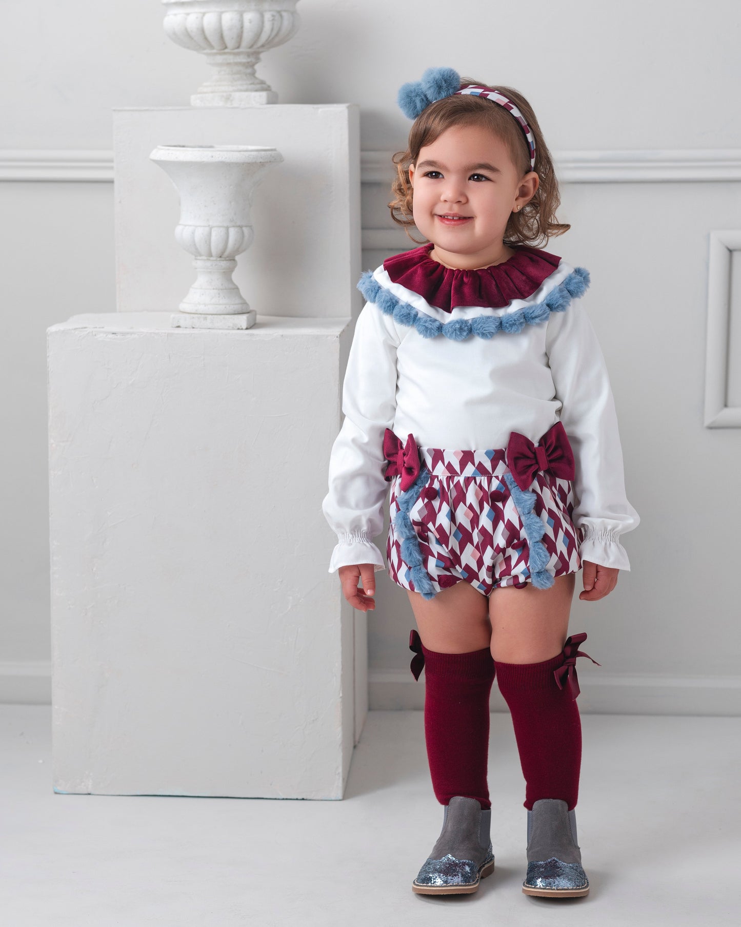 AW25 ROCHY Rombo Girls Burgundy Jam Pant Set