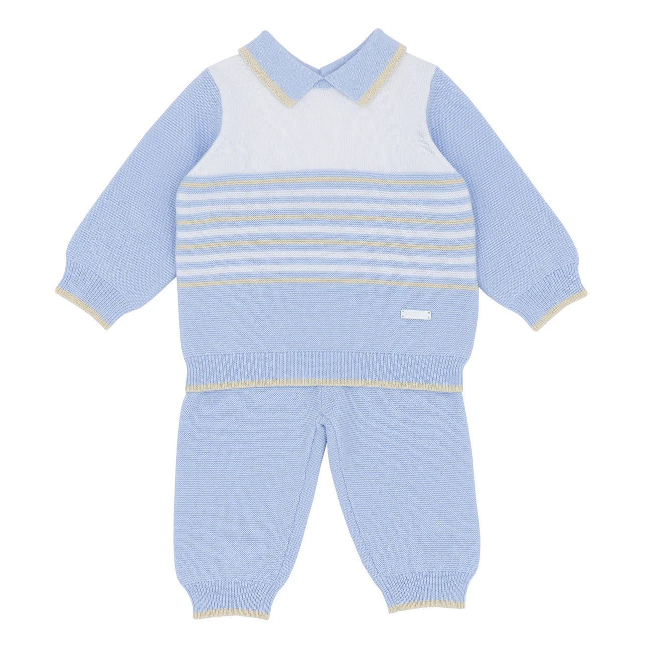 AW25 BLUES BABY Herve Boys Blue Knitted Two Piece Set - 2090