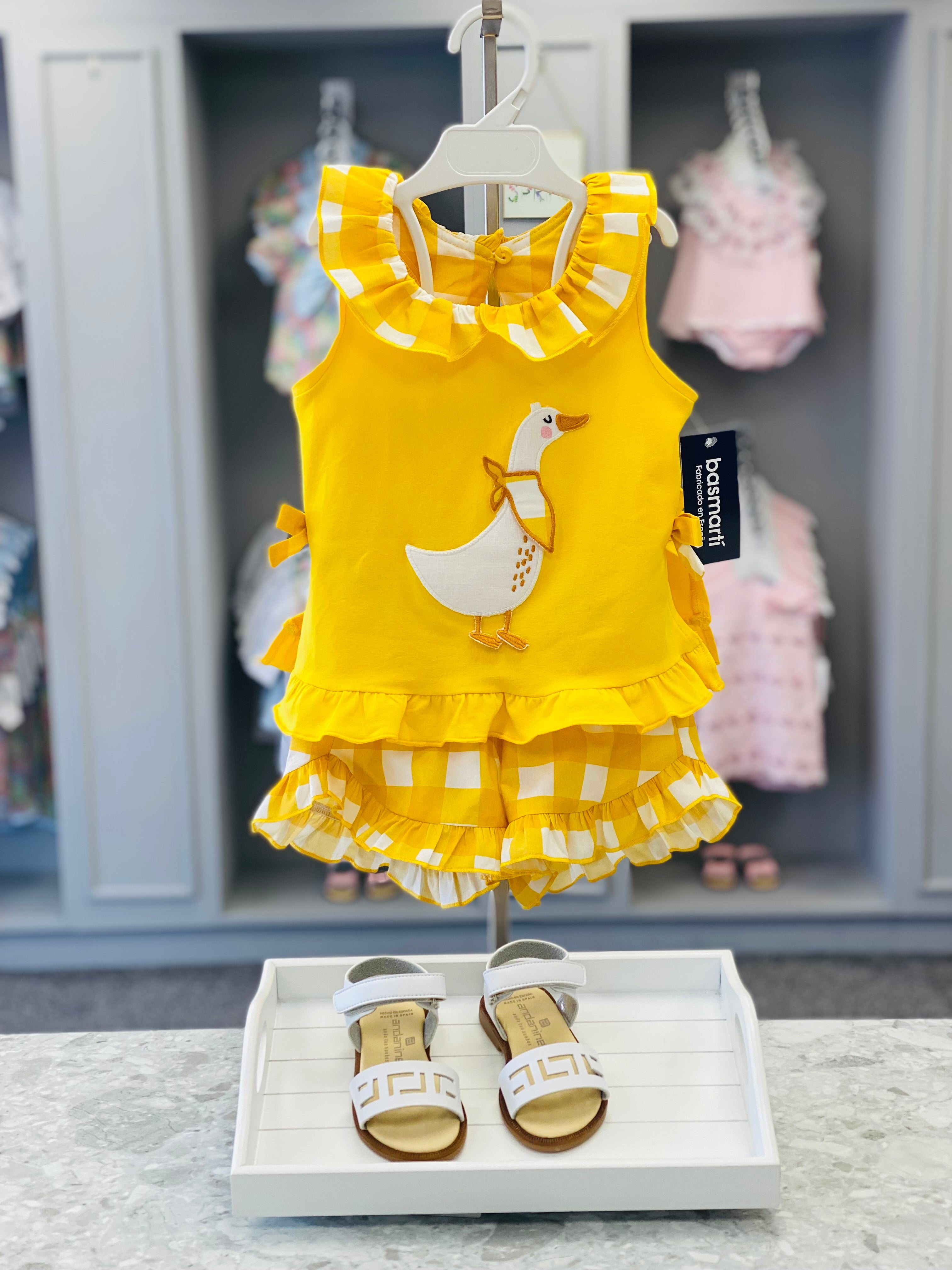 BASMARTI SS25 Pato Girls Yellow Duck Short Set - 25073