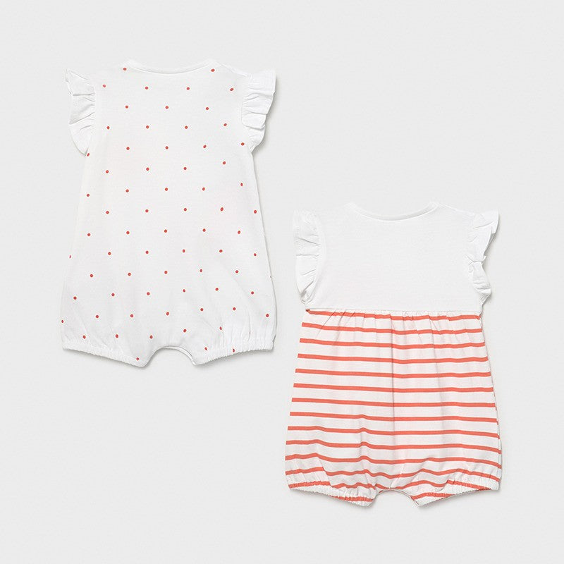 MAYORAL Girls Peach Sorbet Romper Set - CLEARANCE SALE