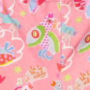 Oilily Tappy Girls Geranium Pink Birds Cropped Leggings