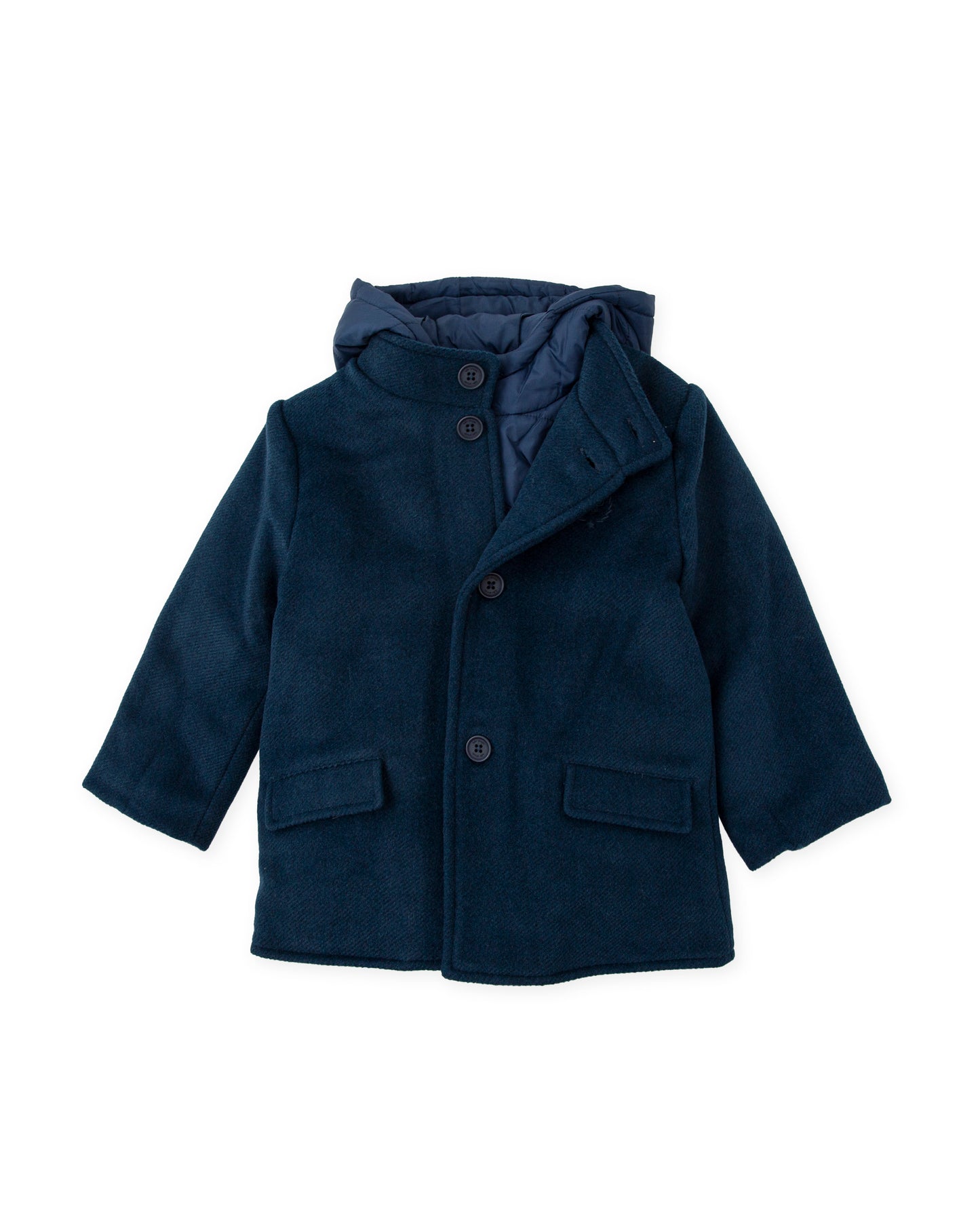 Tutto Piccolo Fuego Boys Navy Padded Duffle Coat with Hood