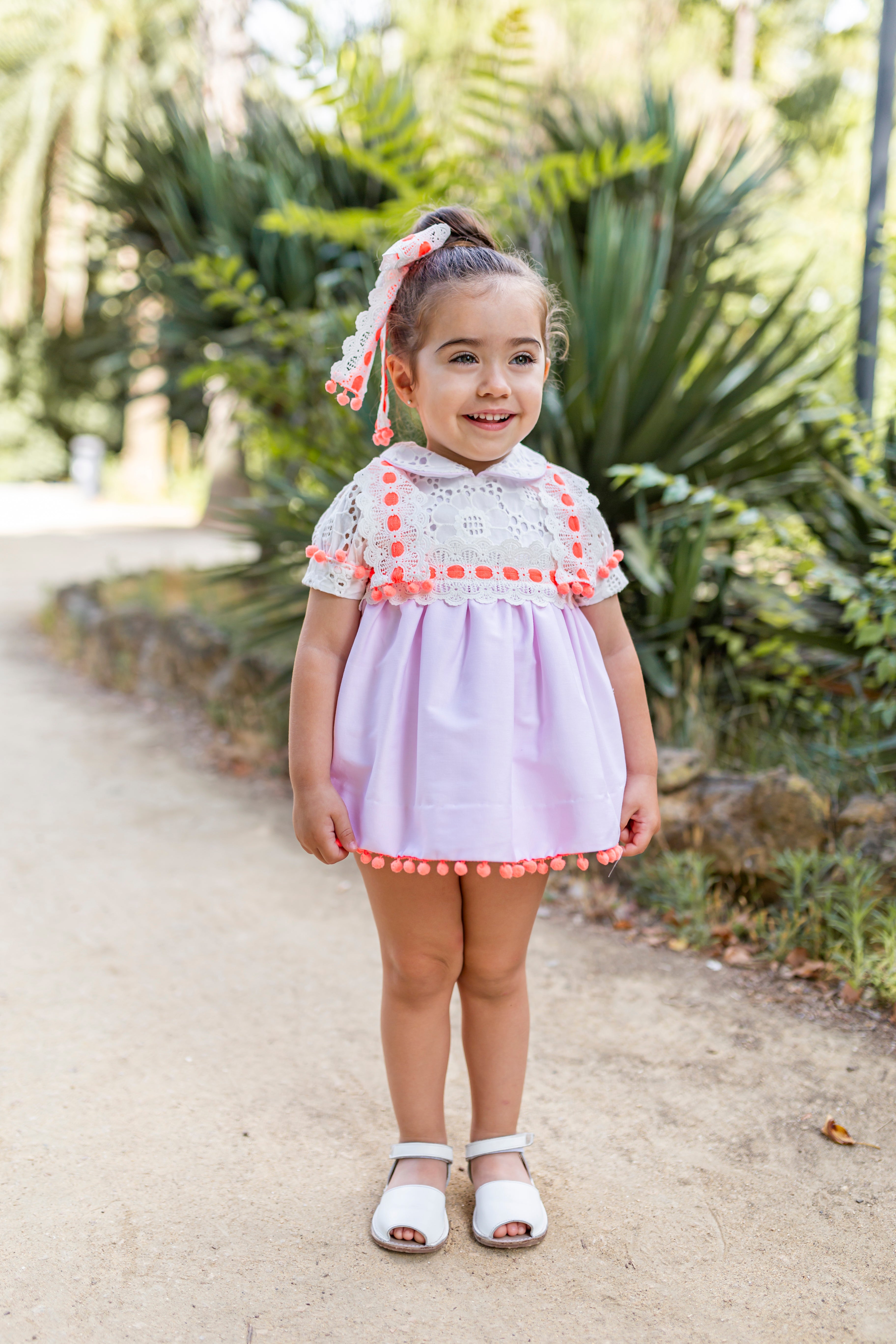 NAXOS SS25 Neon Girls Pink & Orange Tulle Dress - CLEARANCE SALE
