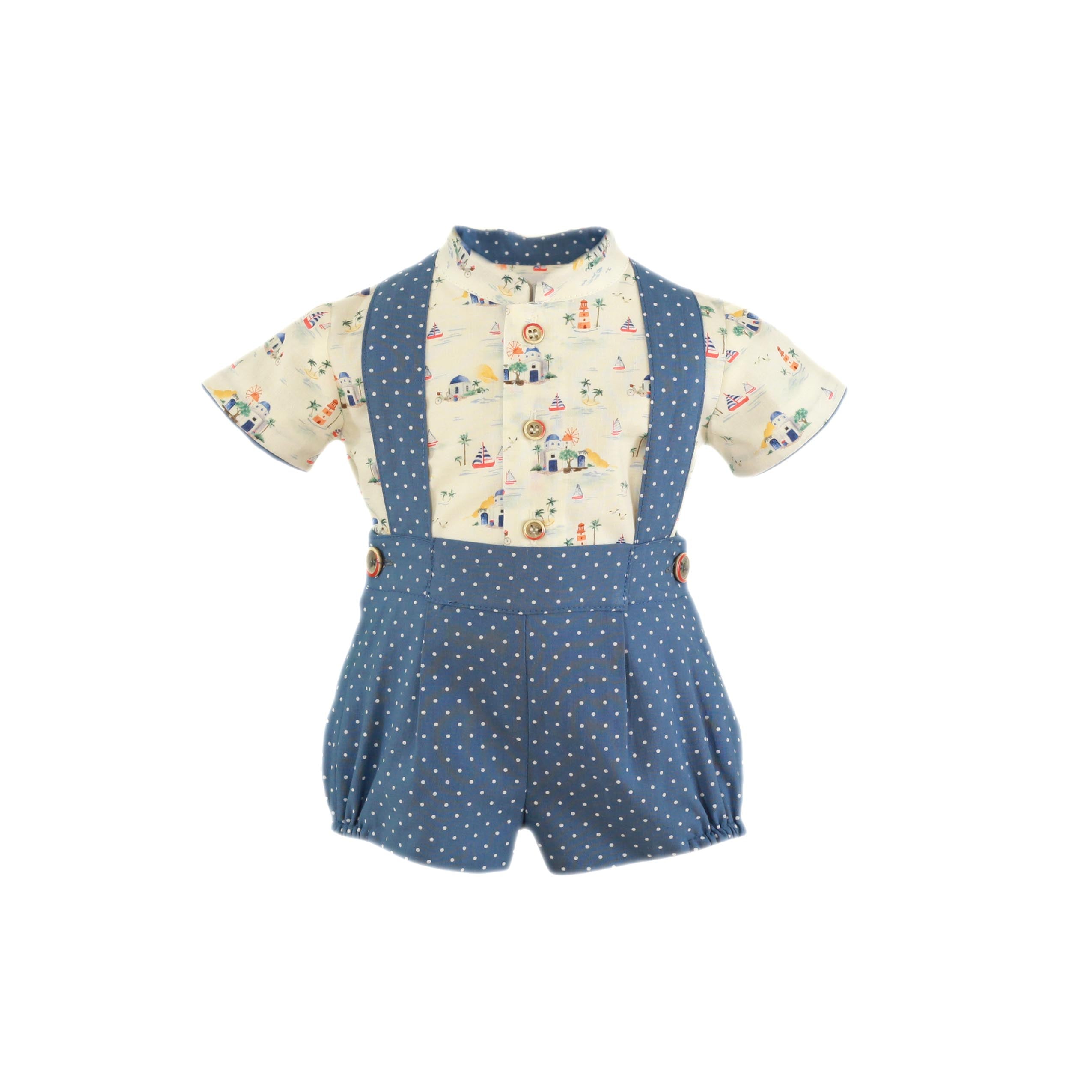 MIRANDA Blue Boat Baby Boys Short Set- 33/23