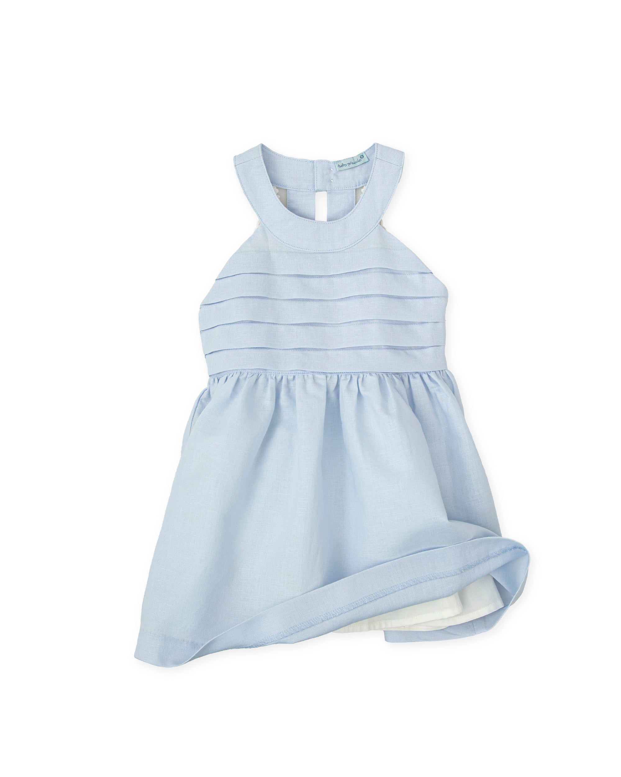 TUTTO PICCOLO SS25 Viena Girls Porcelain Blue Dress