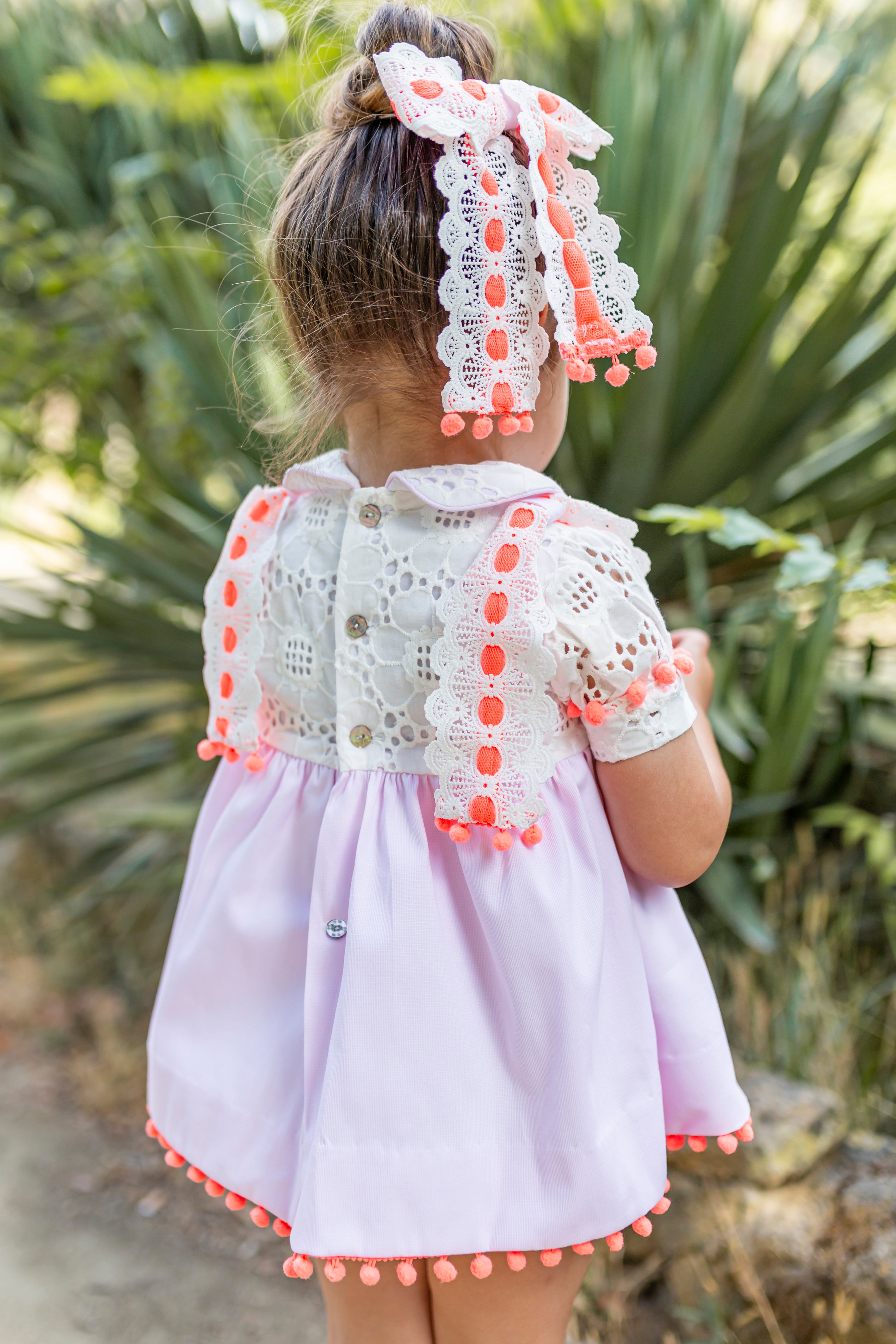 NAXOS SS25 Neon Girls Pink & Orange Tulle Dress - CLEARANCE SALE