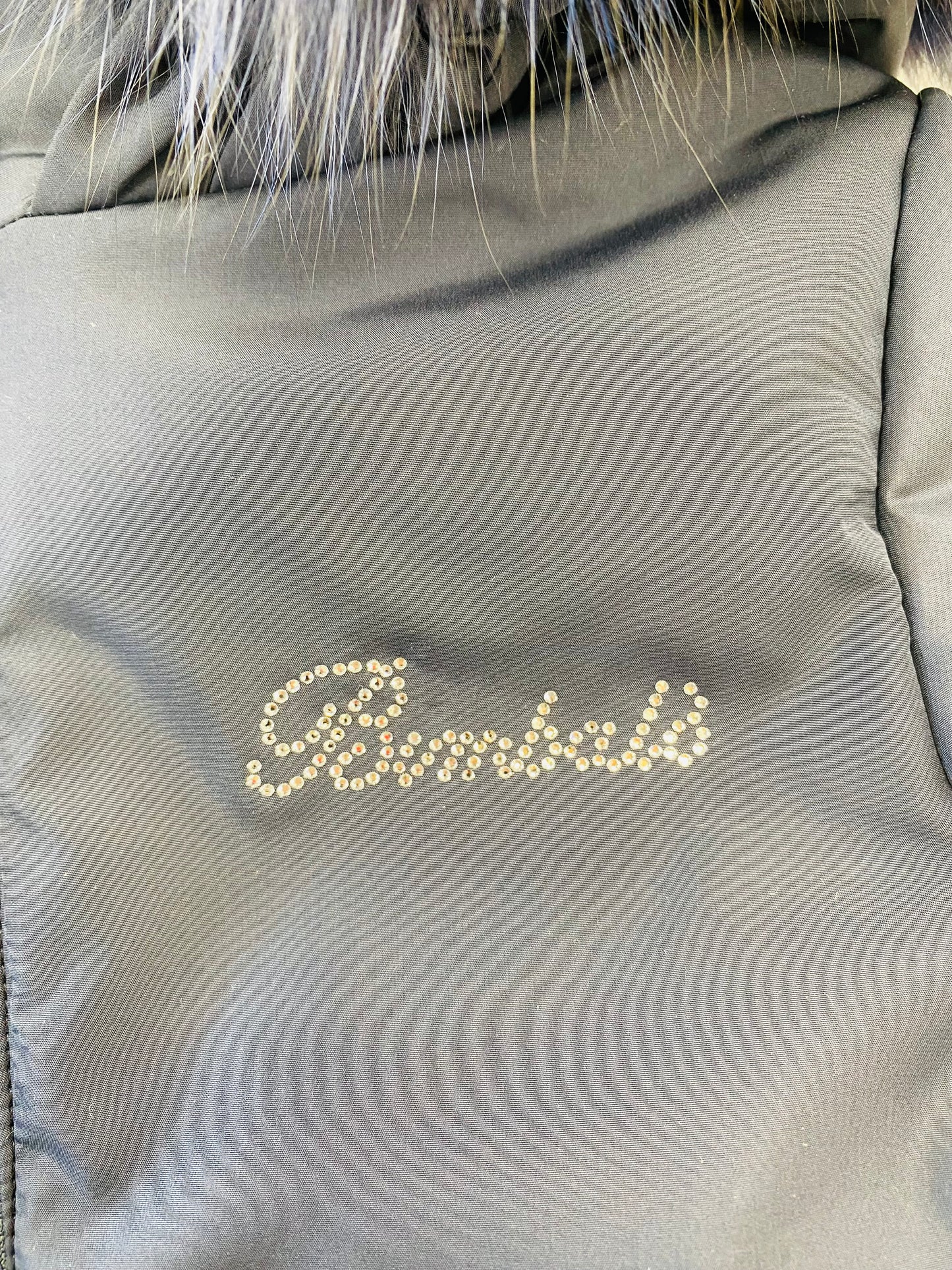 AW25 BIMBALO Girls Navy Coat with Fur & Pearl Trim