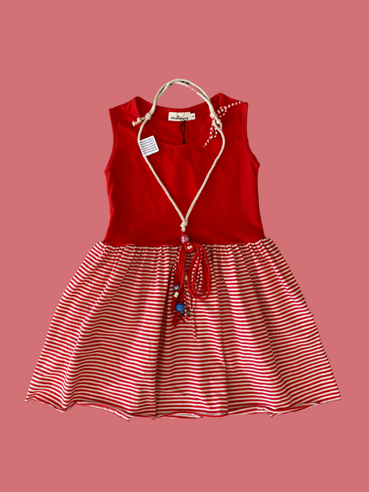 ELISABETH PUIG Badminton Girls Coral Stripe Dress - NON RETURNABLE