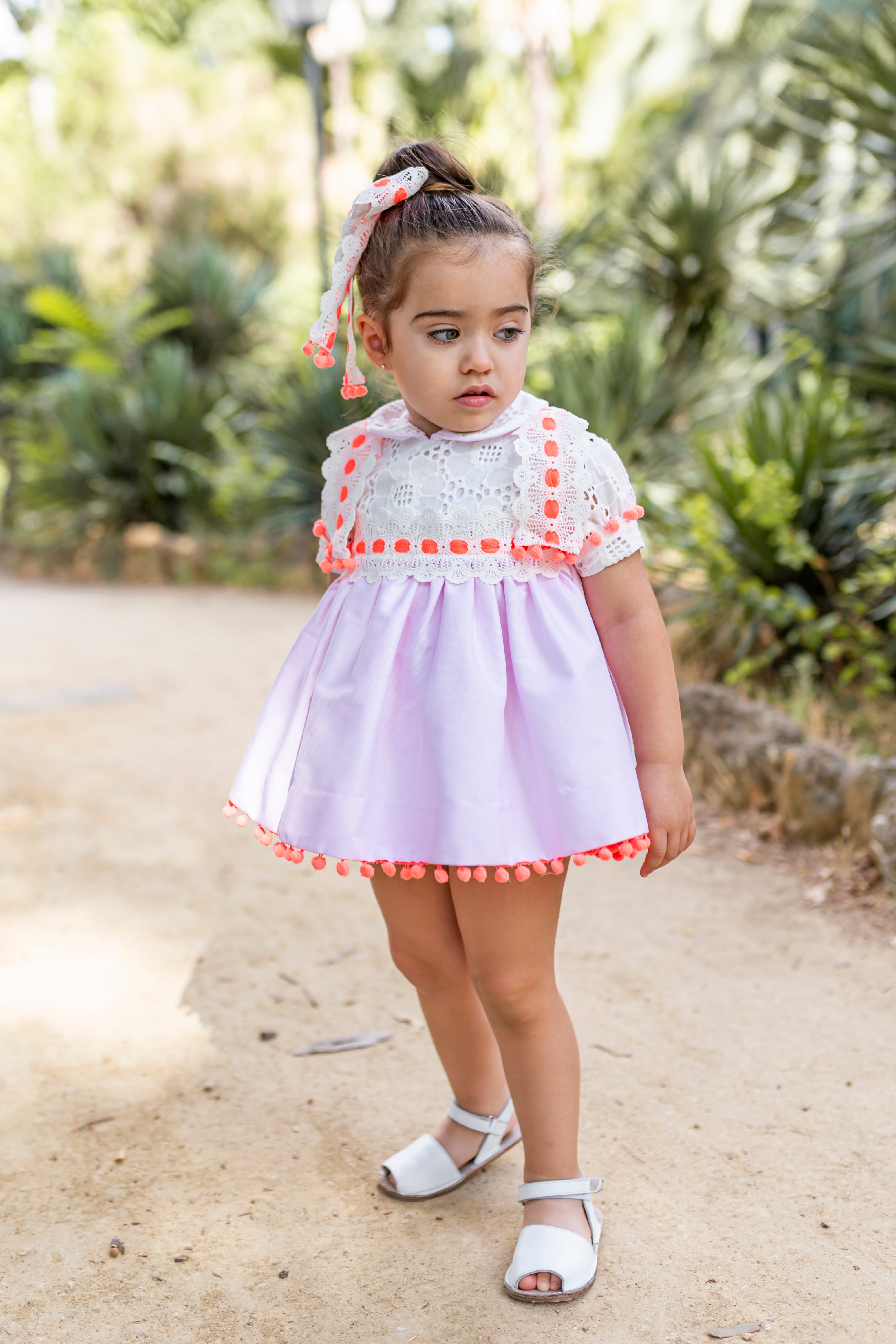 NAXOS SS25 Neon Girls Pink & Orange Tulle Dress - CLEARANCE SALE