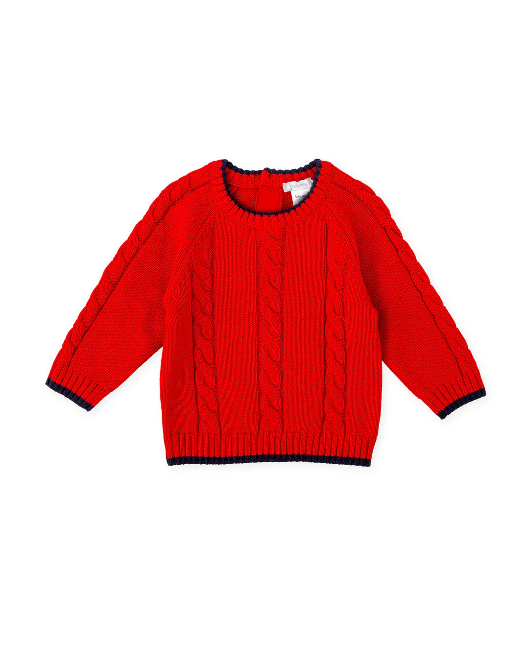 TUTTO PICCOLO Boys Red Cable Knit Jumper