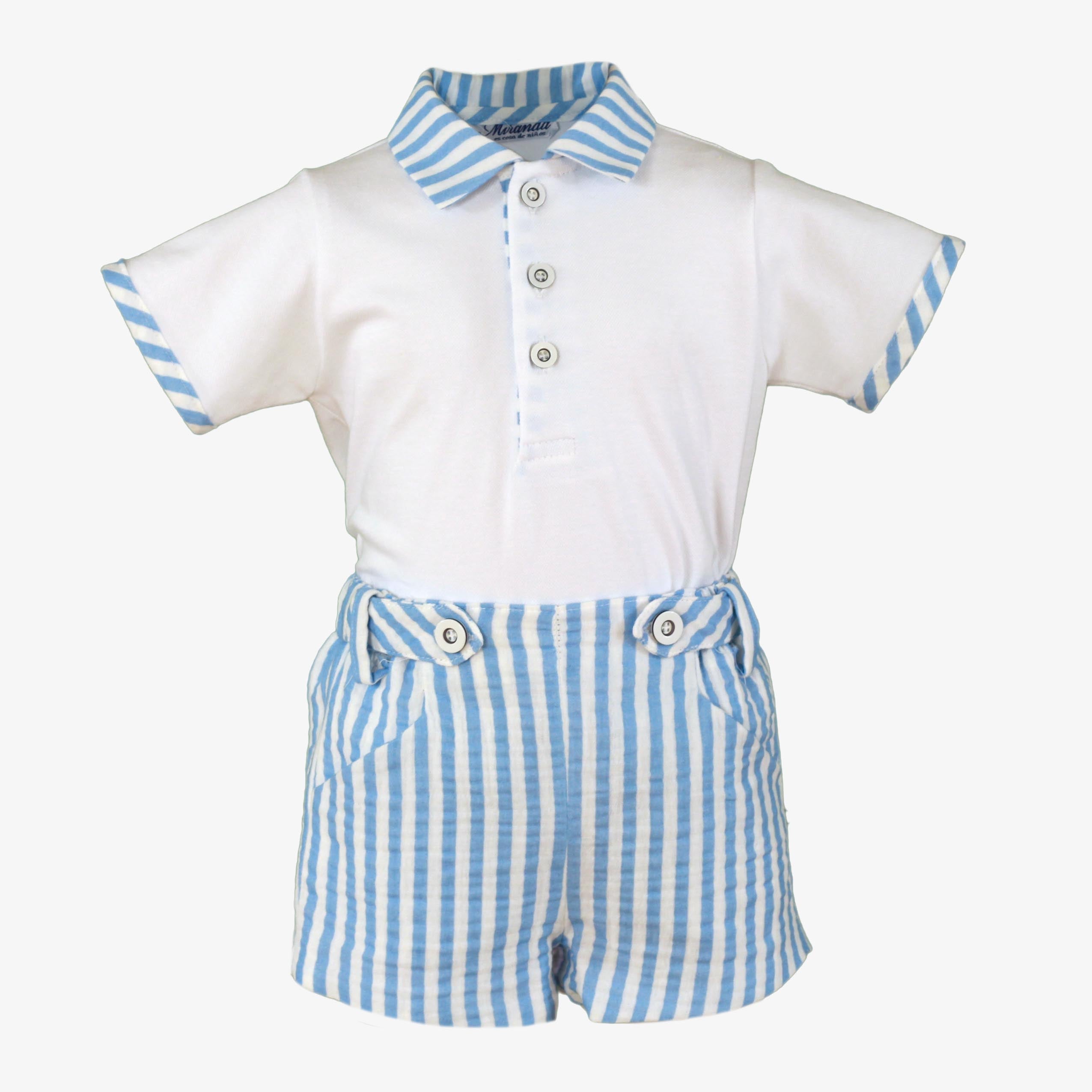 MIRANDA SS25 Blue Boys Stripe Short Set - 512/23