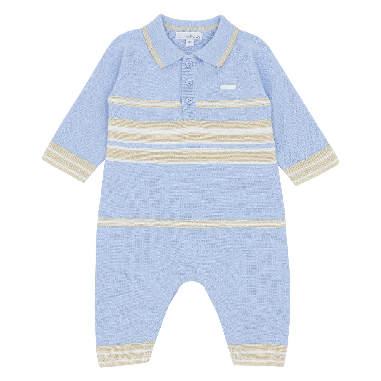 AW25 BLUES BABY Rochefort Boys Blue Knitted Romper - 2127
