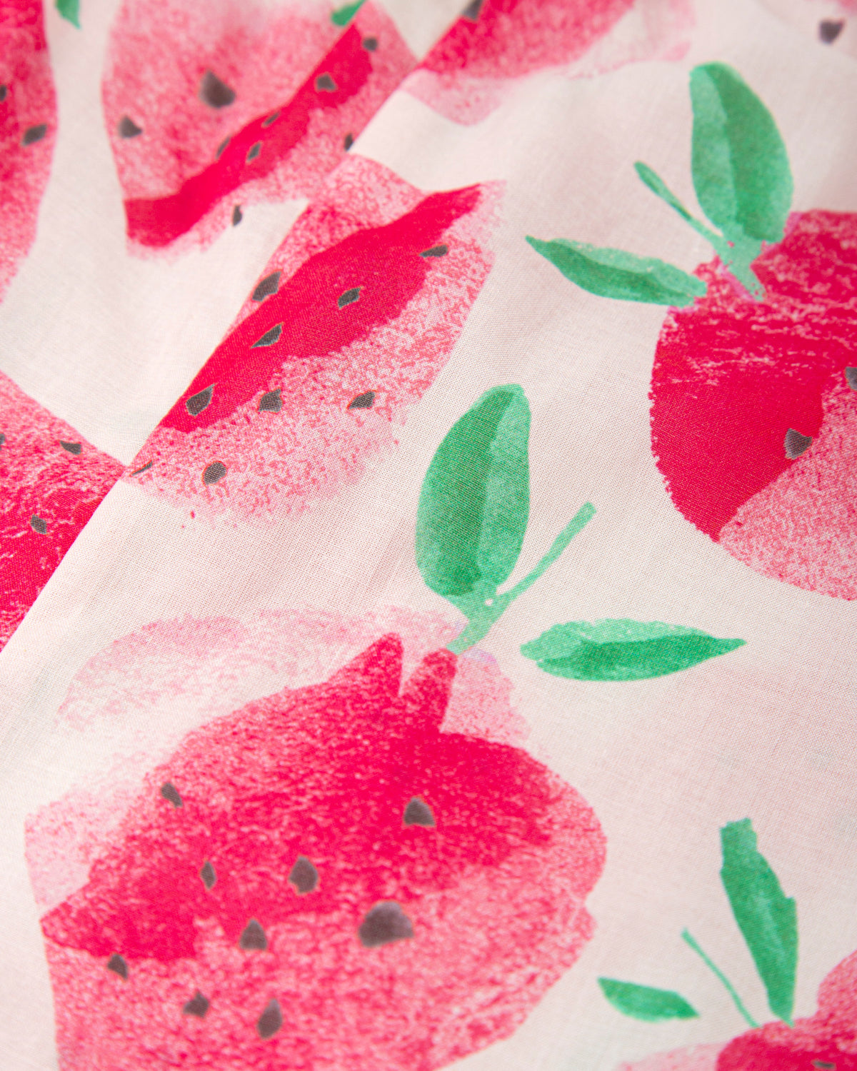 TUTTO PICCOLO Costa Rica Girls Strawberry Print Playsuit - close up