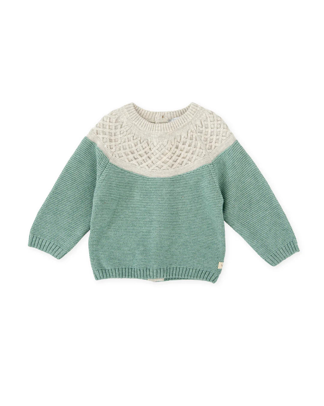 TUTTO PICCOLO Boys Green & Grey Jumper