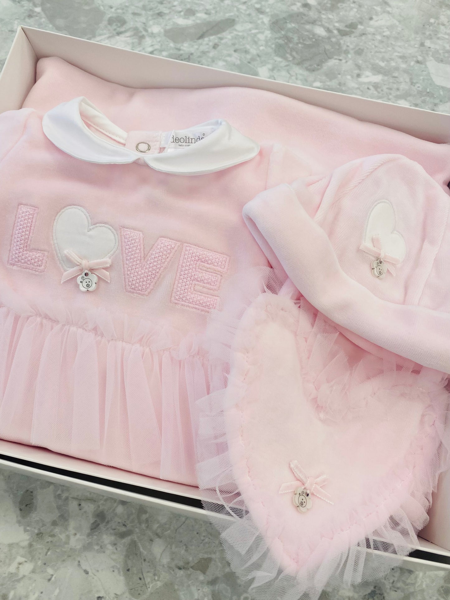 AW25 DEOLINDA Love Girls Pink Four Piece Layette Set - 25113