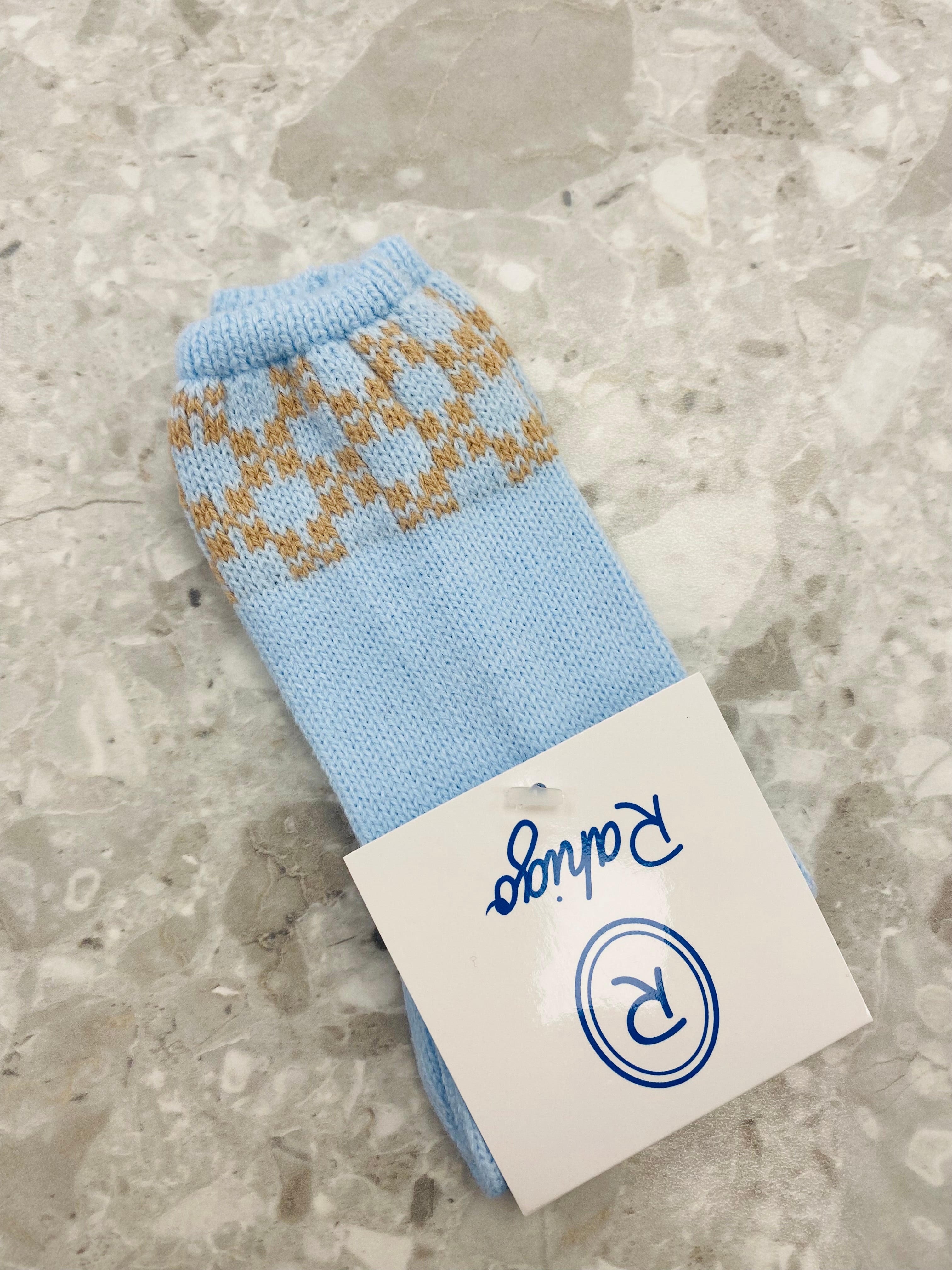 AW25 RAHIGO Baby Blue & Camel Boys Socks - 25231