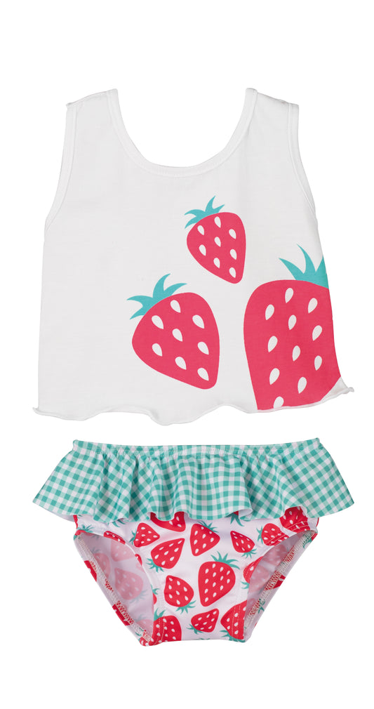 CALAMARO Fresas Girls Strawberry Swim Knickers & Top - 23053