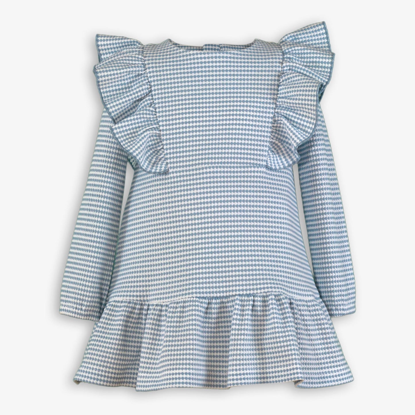 AW25 MIRANDA Blue Check Girls Dress - 620V