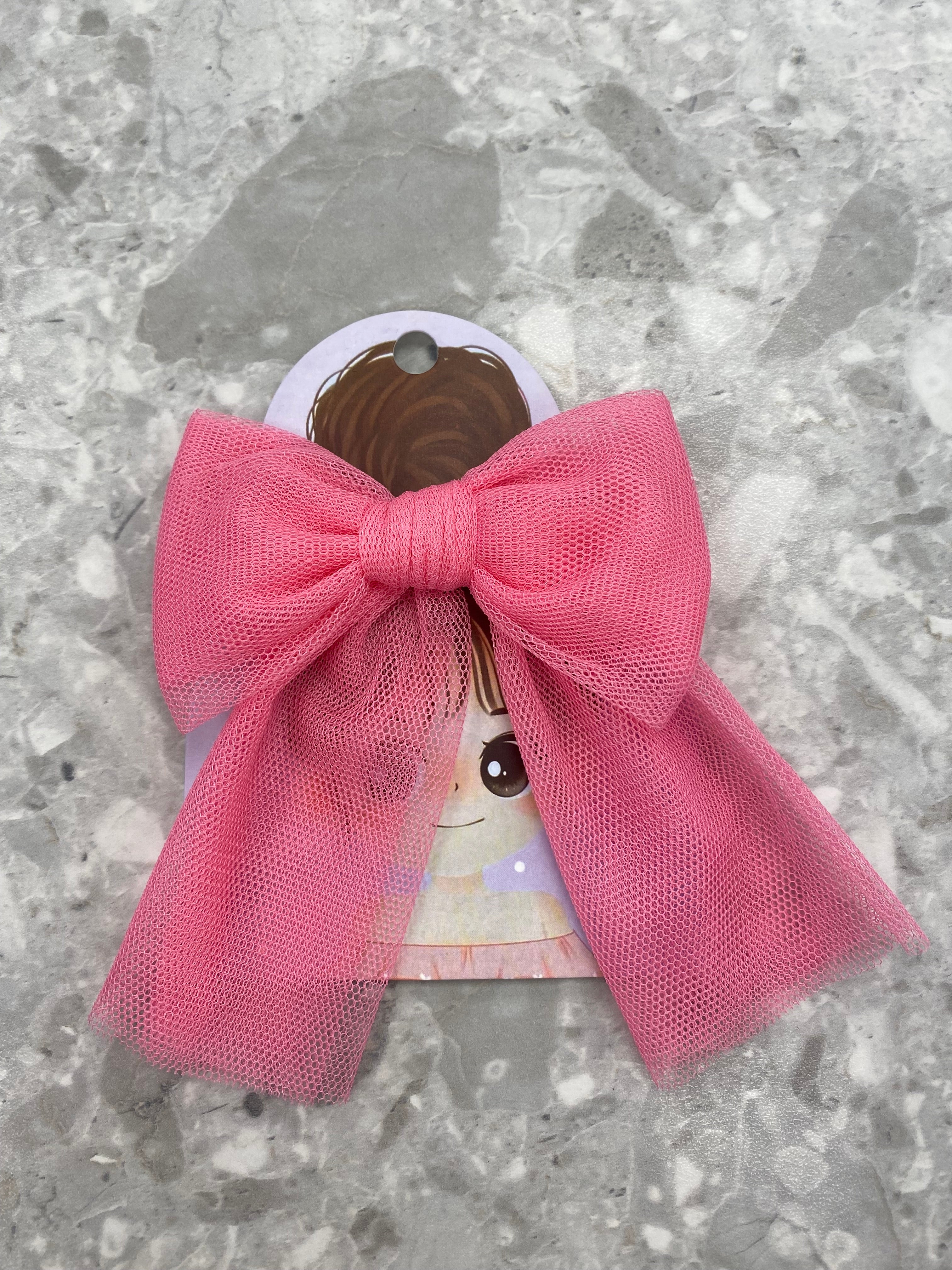 RAHIGO Fuchsia Girls Tulle Bow Hair Clip