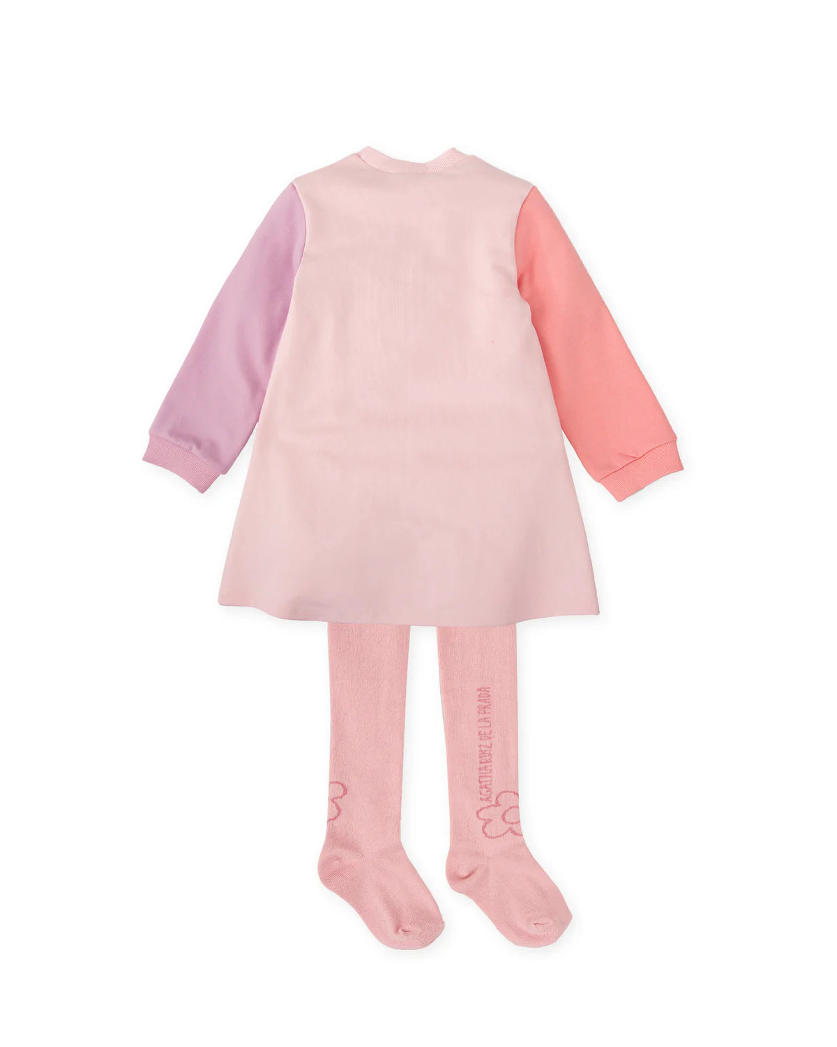 AW25 AGATHA RUIZ DE LA PRADA Girls Pink Bag Dress & Tights