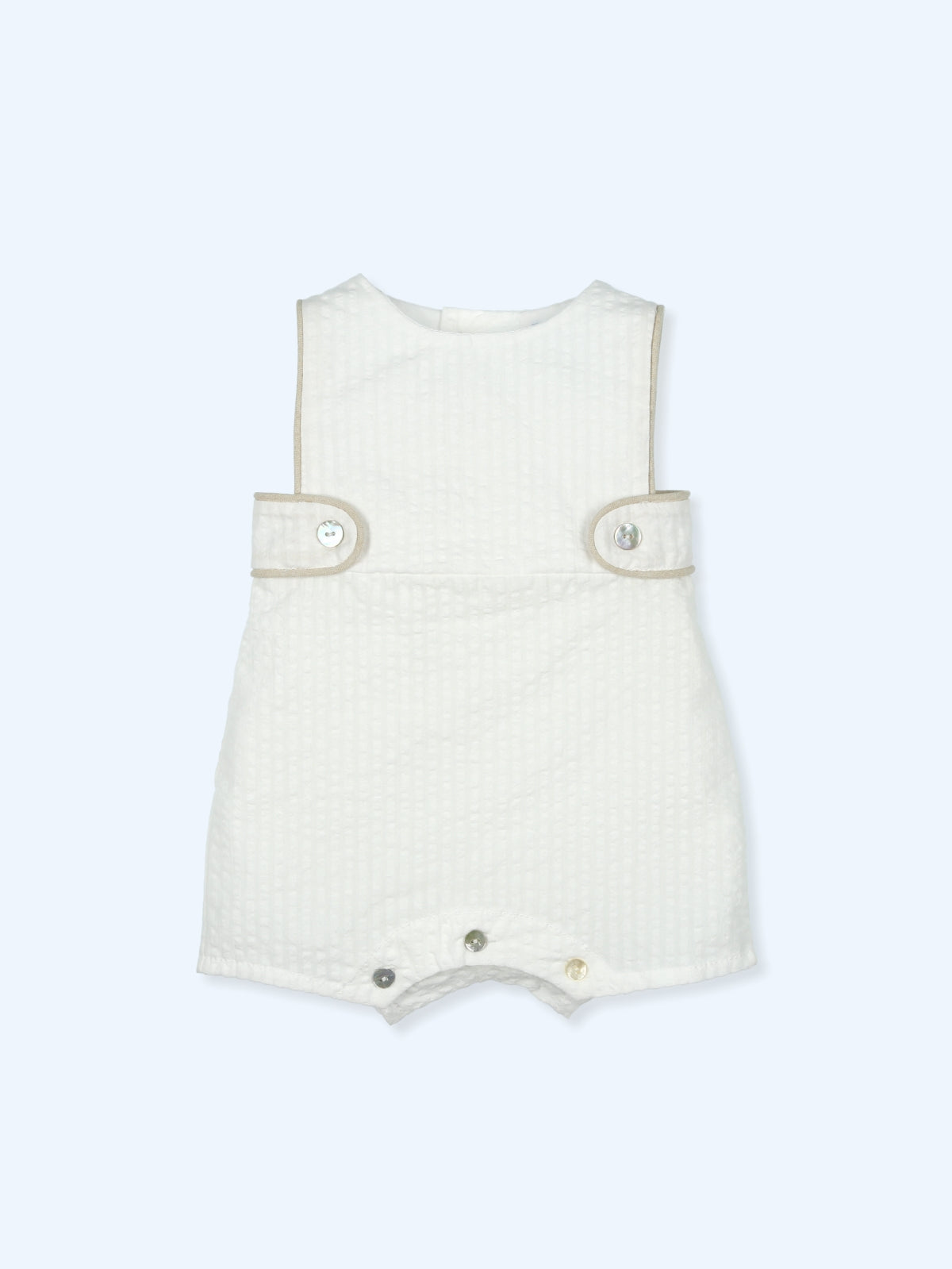 Mac Ilusión Safari Boys Beige & White Romper - 9786