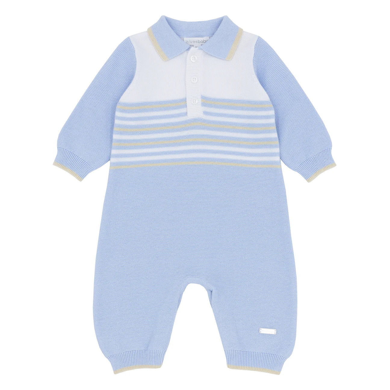 AW25 BLUES BABY Herve Boys Blue Knitted Romper - 2091