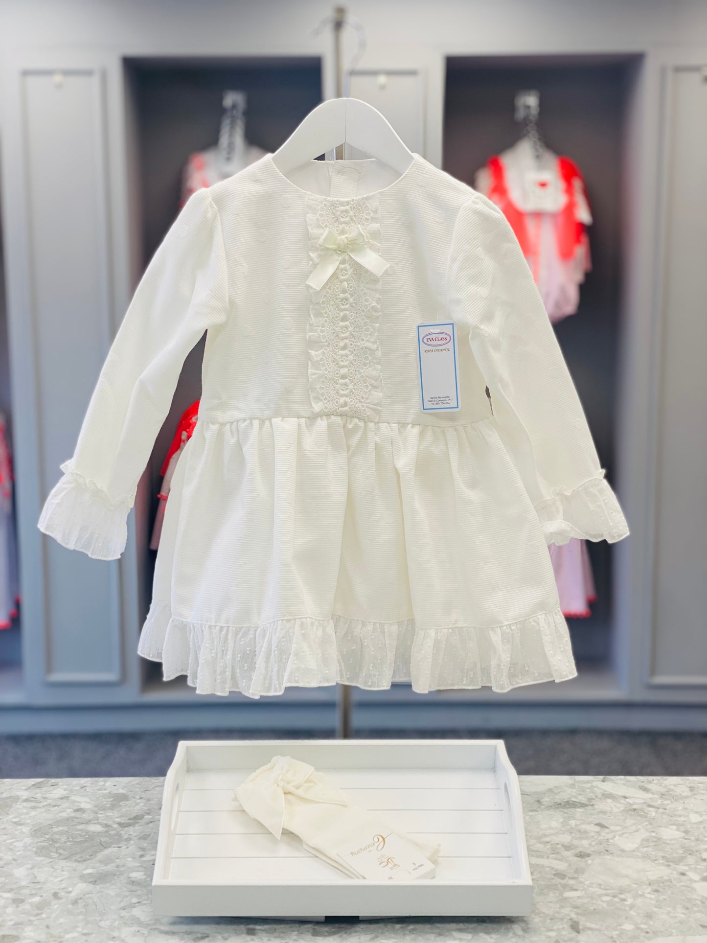 EVA CLASS Crema Girls Cream Puffball Dress - CLEARANCE SALE