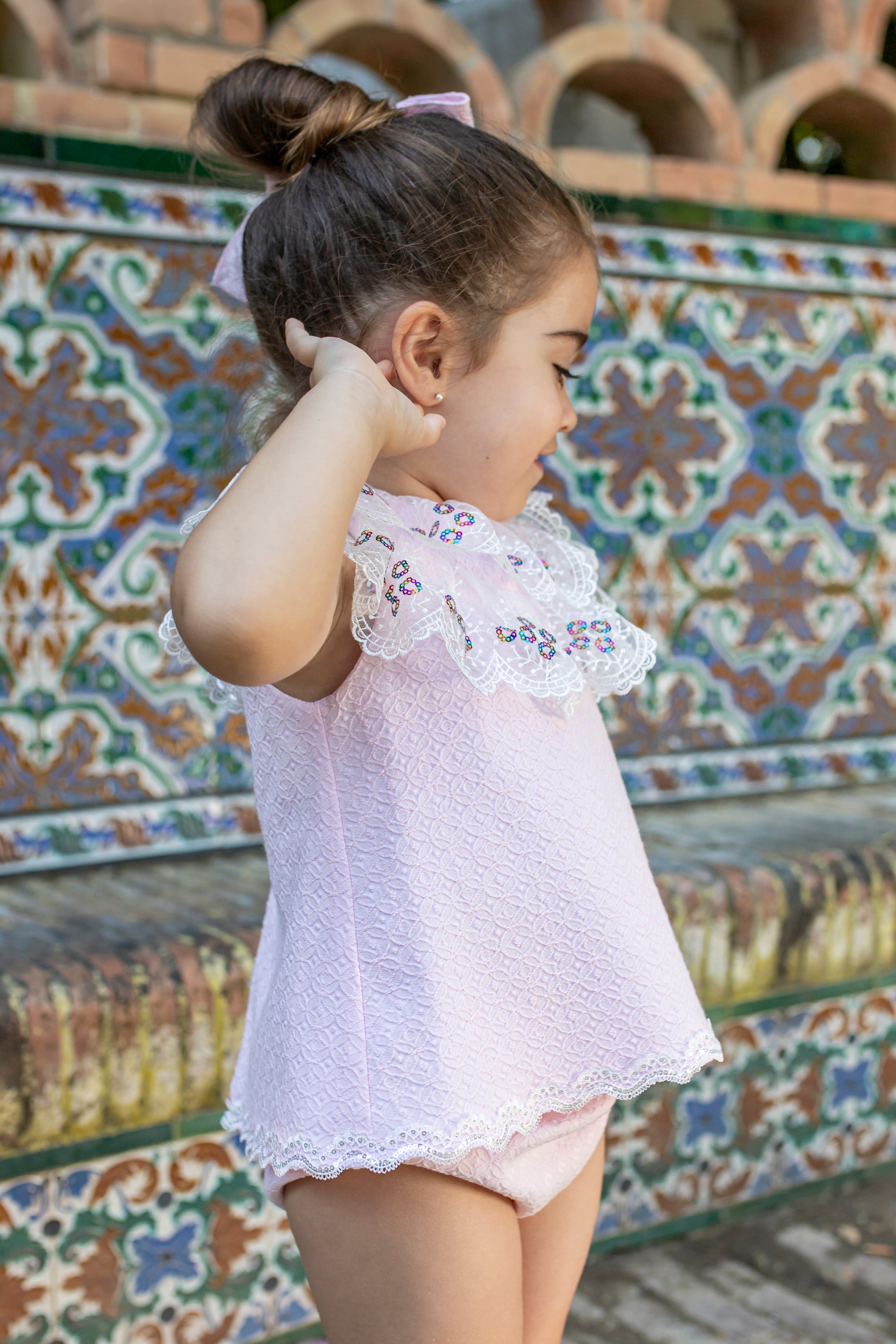NAXOS SS25 Rosado Girls Pink Sequin Dress & Knickers - CLEARANCE SALE