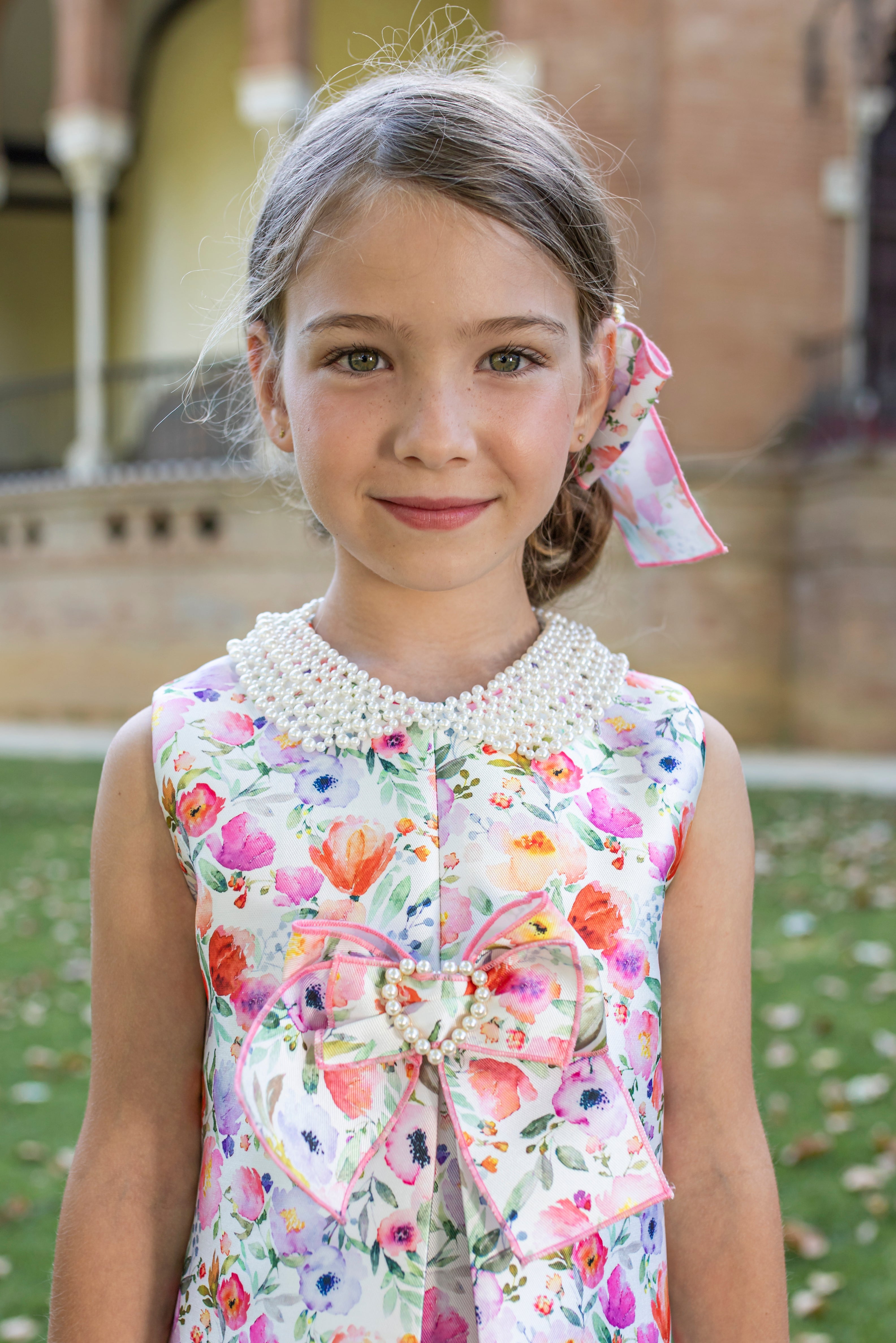 NAXOS SS25 Lila Girls Multicolour Floral A-Line Dress - 7543