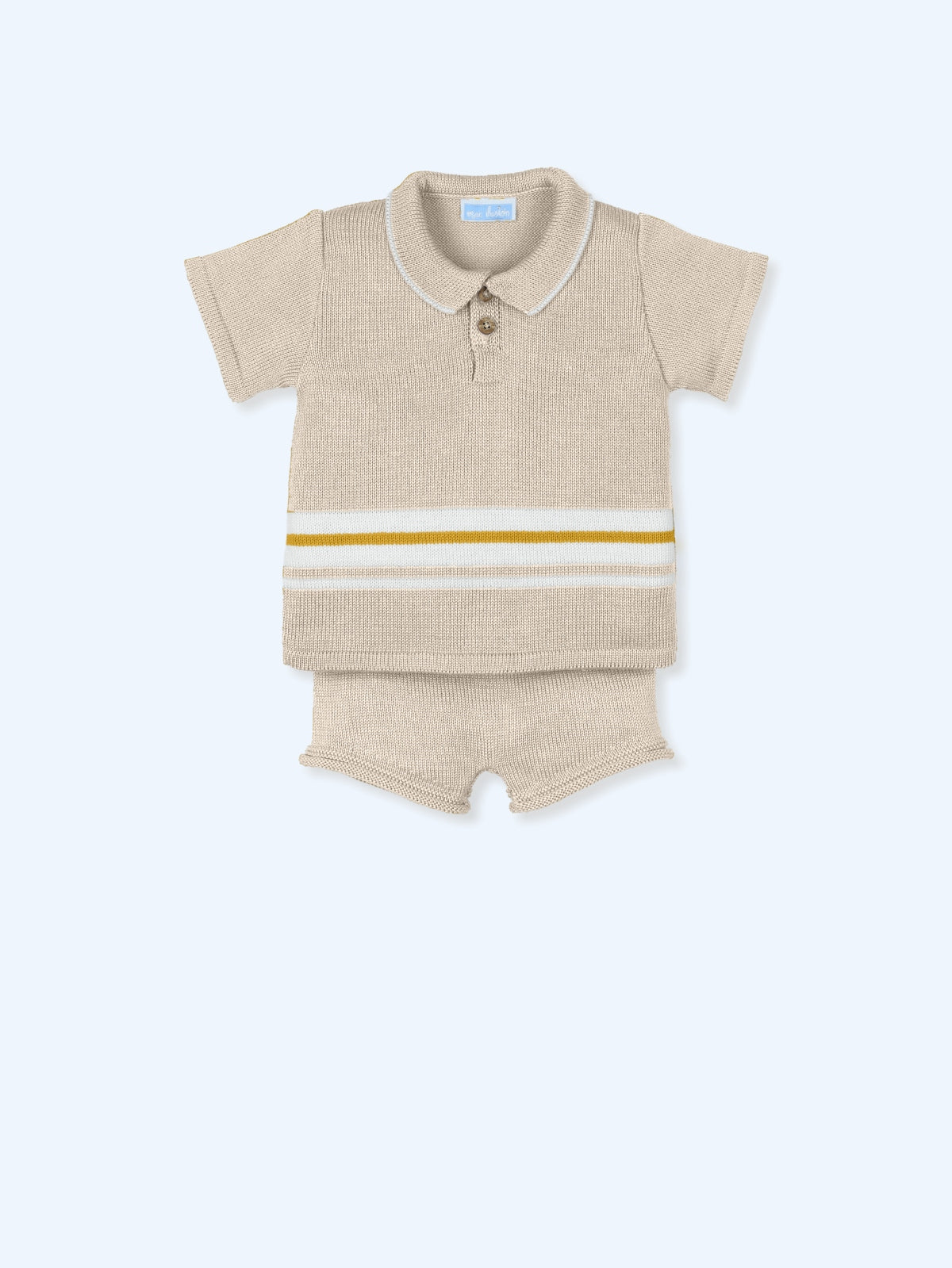 MAC ILUSION SS25 Exotic Boys Safari Beige Knitted Short Set - 9624