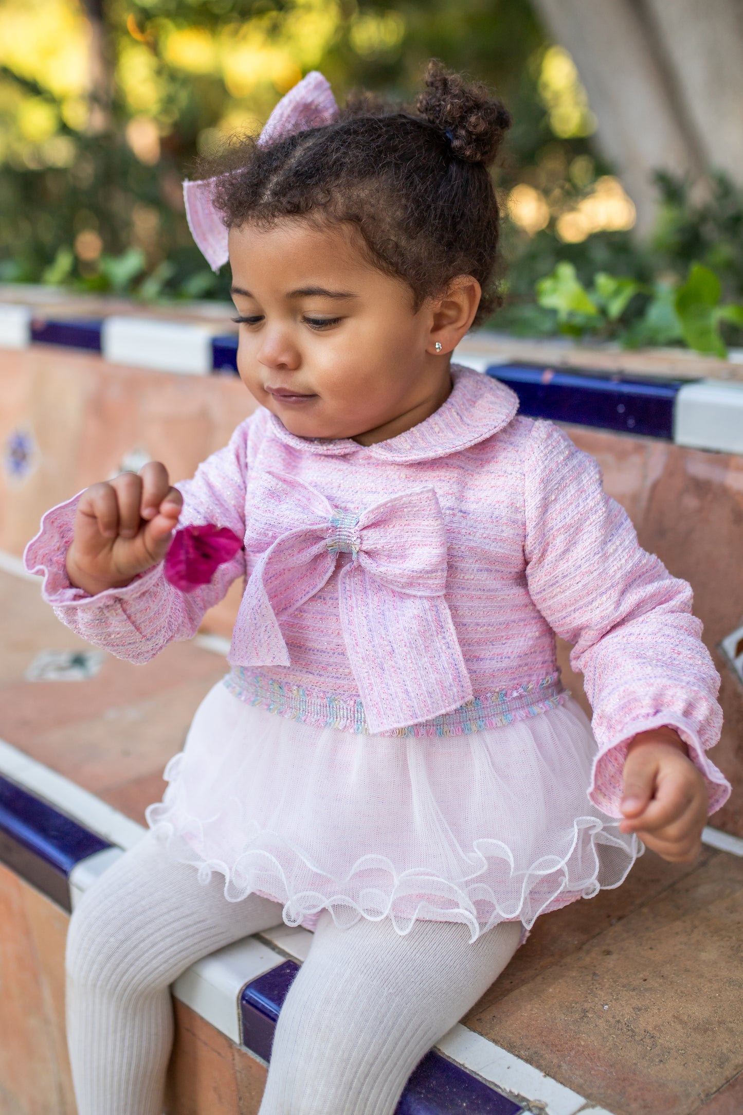 PRE ORDER AW25 NAXOS Pink Tweed Girls Dress & Knickers - 7611
