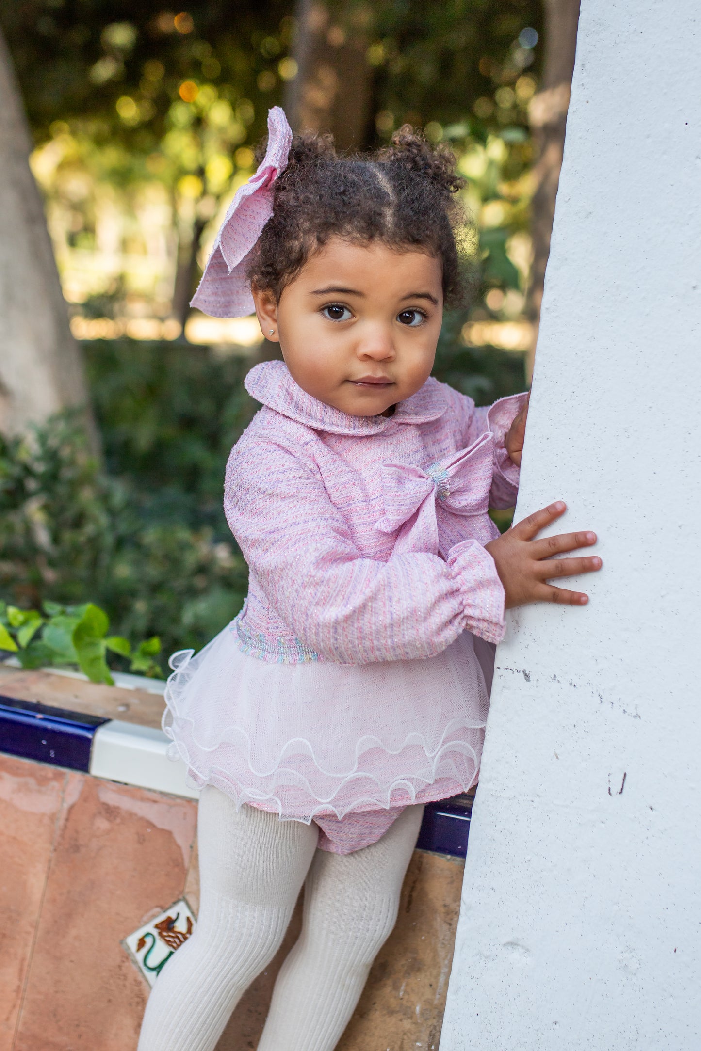 PRE ORDER AW25 NAXOS Pink Tweed Girls Dress & Knickers - 7611