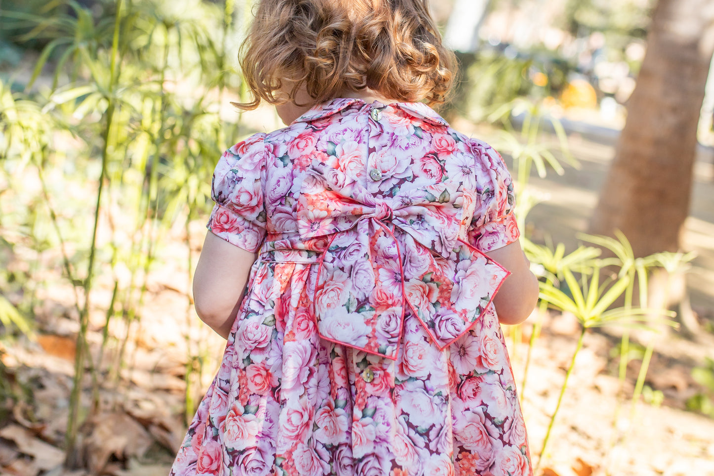 PRE ORDER AW25 NAXOS Pink Floral Girls Hand Smocked Dress - 7625