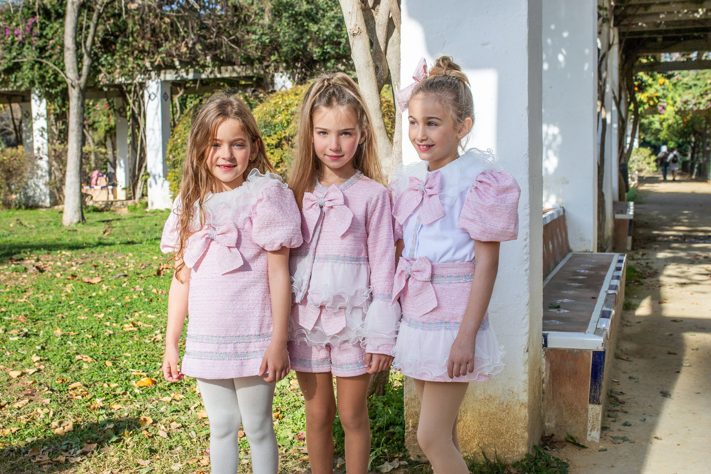 PRE ORDER AW25 NAXOS Pink Tweed Girls A-Line Dress - 7630