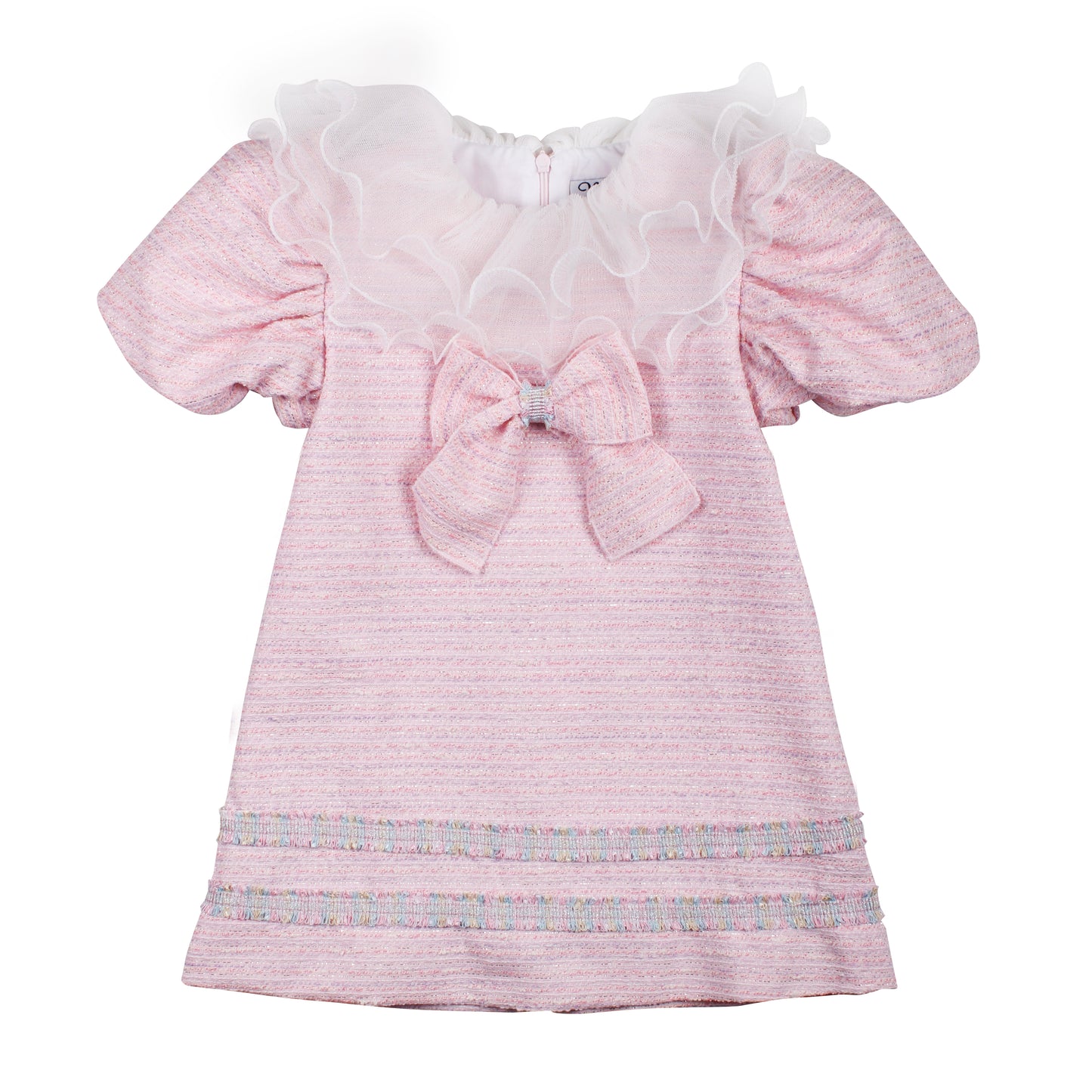PRE ORDER AW25 NAXOS Pink Tweed Girls A-Line Dress - 7630