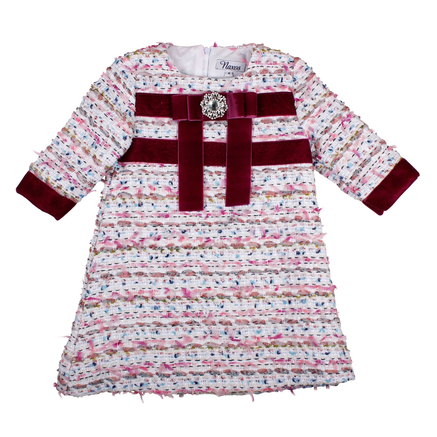 PRE ORDER AW25 NAXOS Purple Tweed Girls A-Line Dress - 7631
