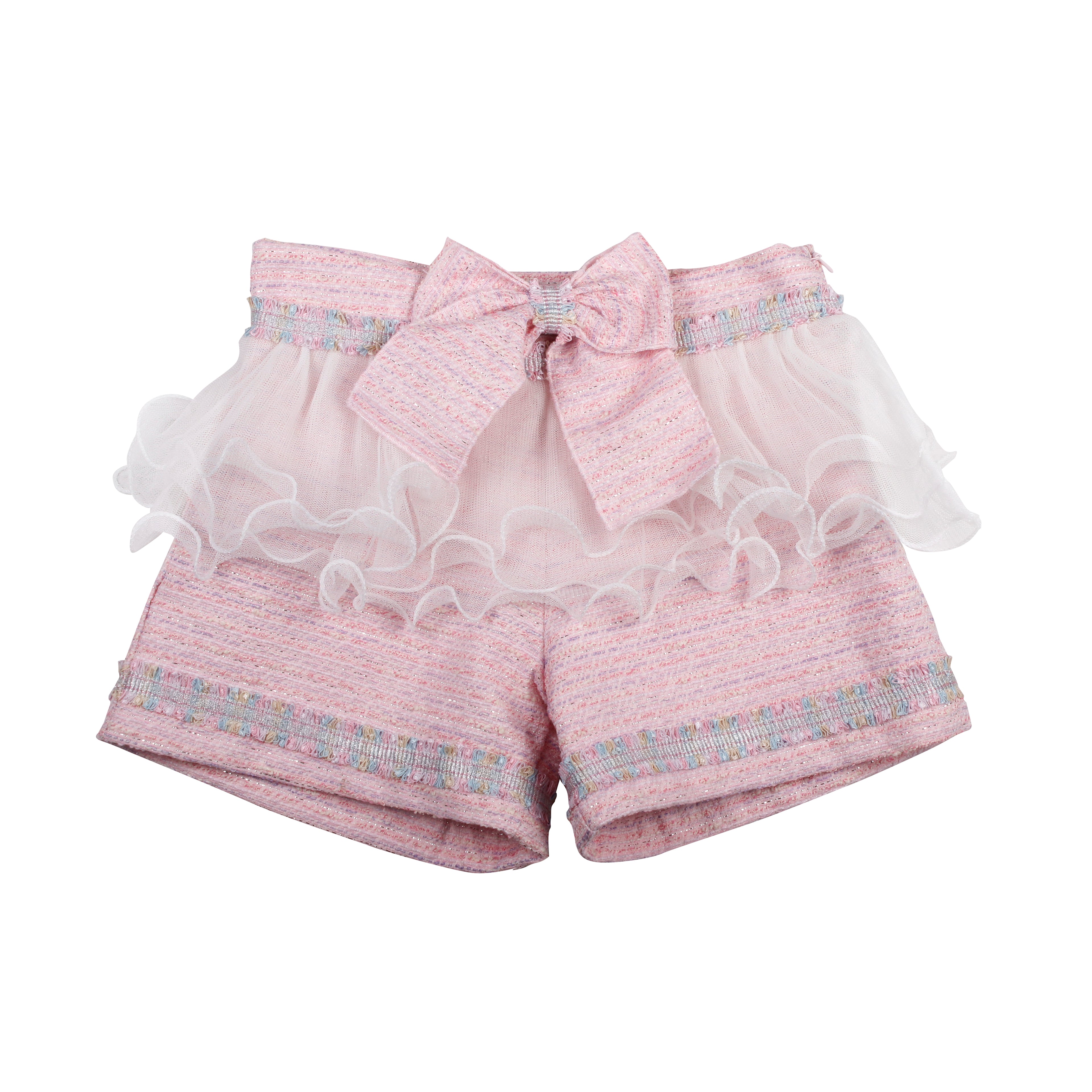 AW25 NAXOS Pink Tweed Girls Short Set - 7659