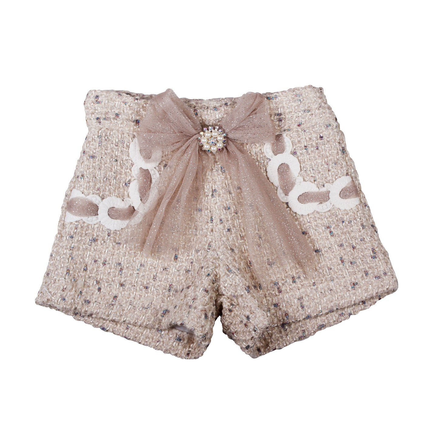 PRE ORDER AW25 NAXOS Camel Tweed Girls Short Set with Jacket - 7671