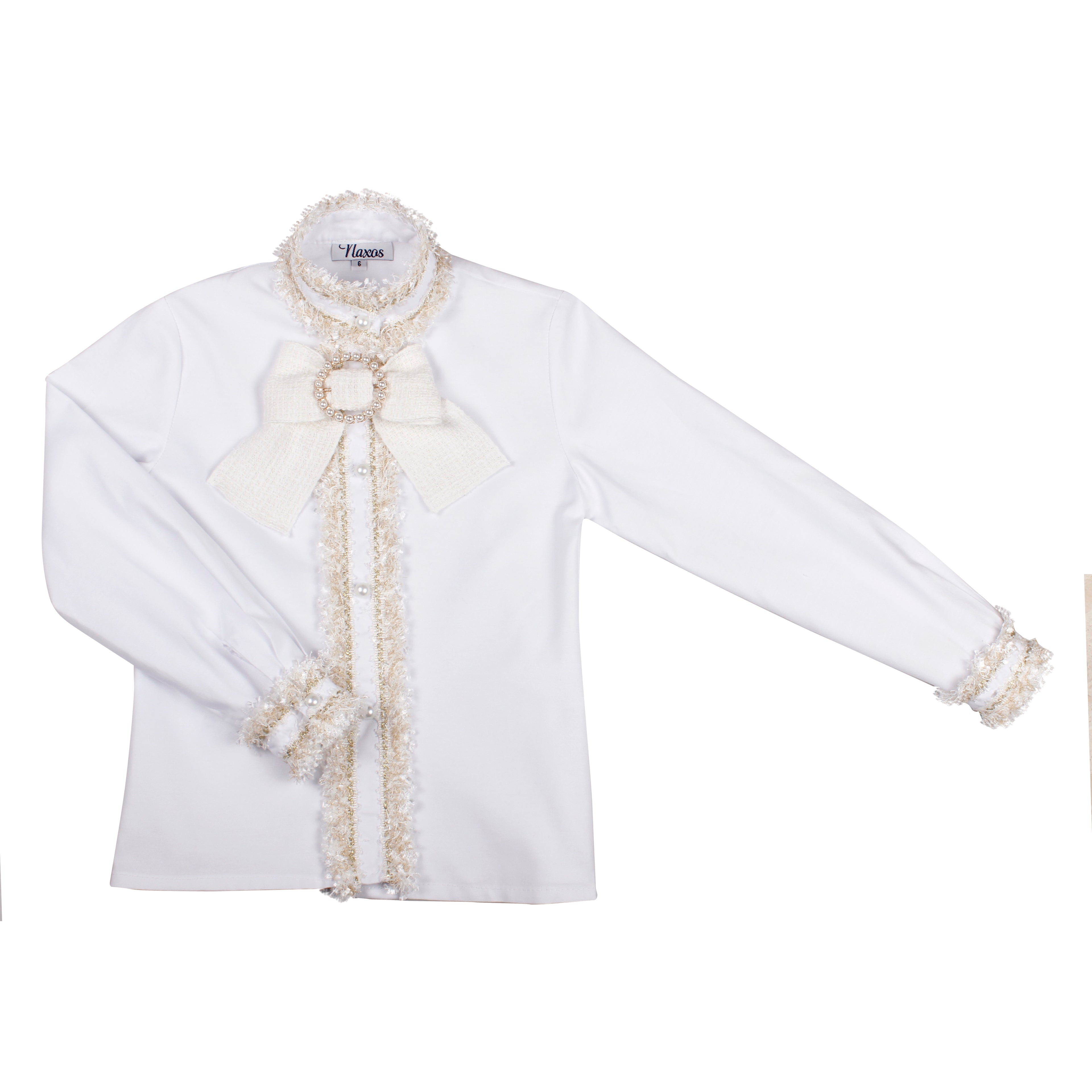 AW25 NAXOS Cream & Gold Sequin Girls Short Set - 7568