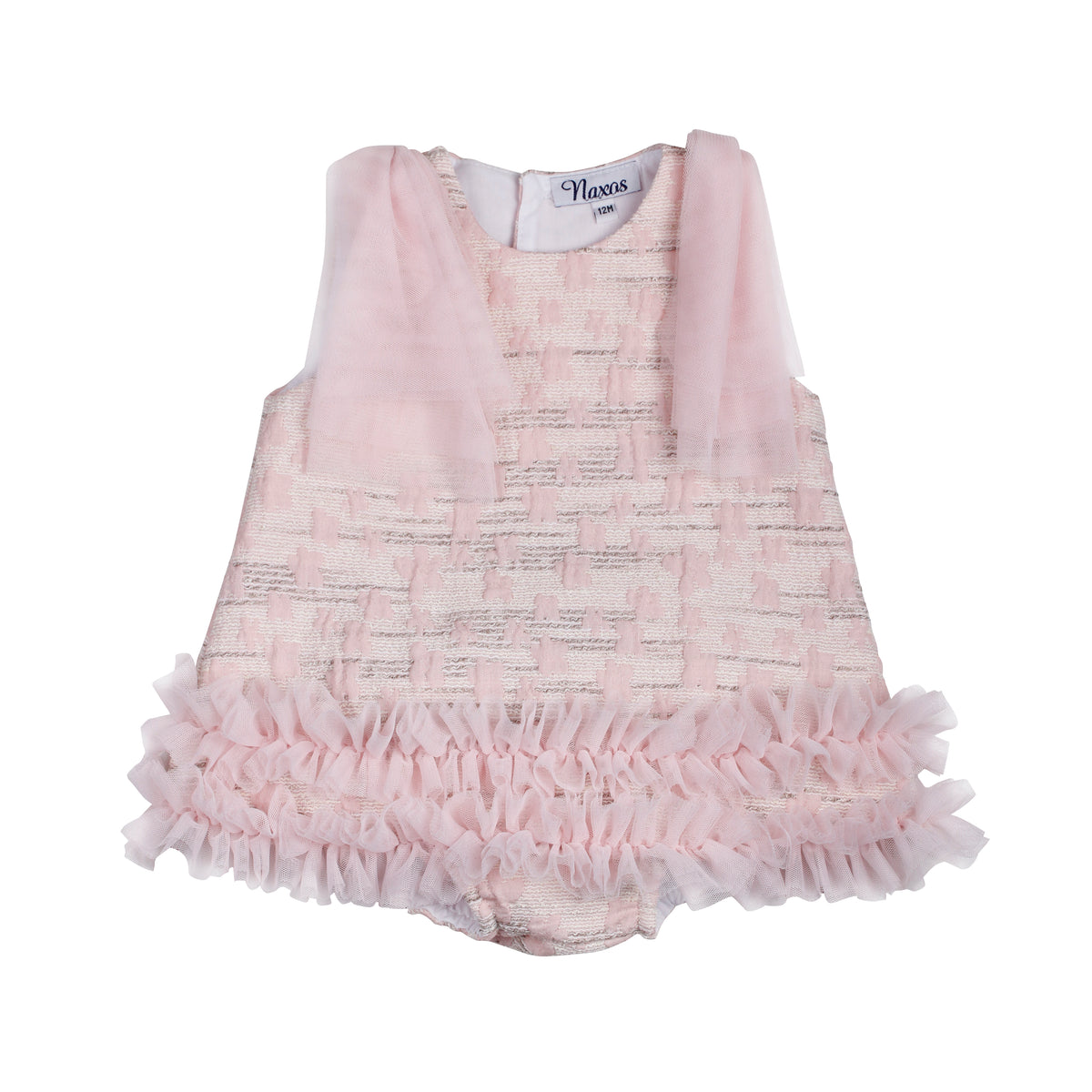 Naxos Adela Girls Pink Jacquard Dress & Knickers - 7713