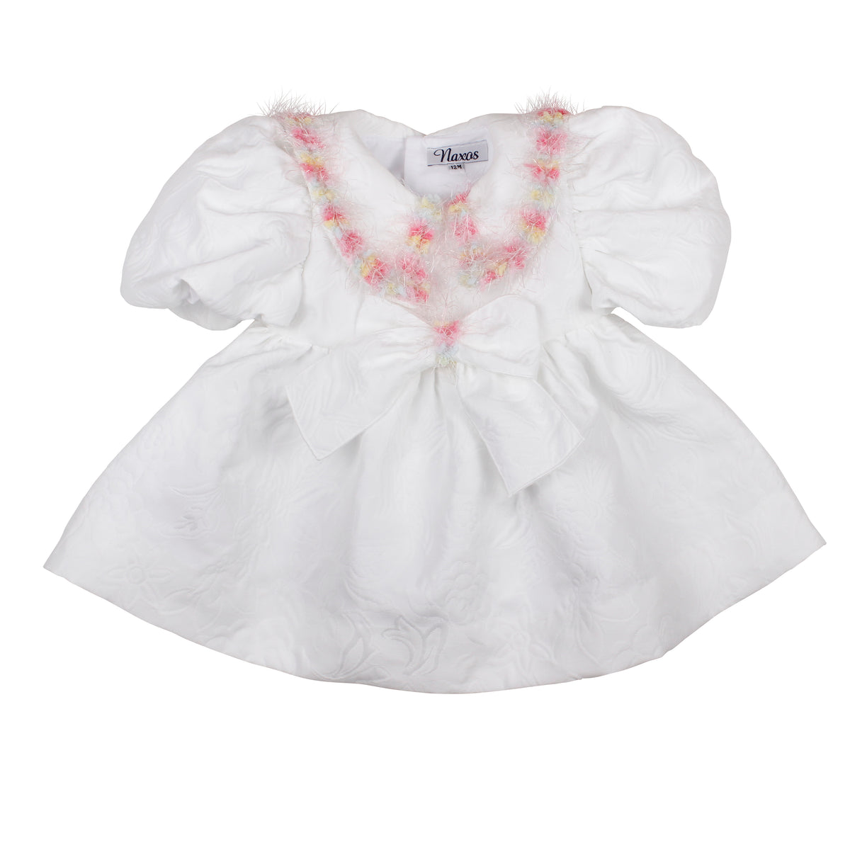 Naxos Dalia Girls White & Multicolour Dress - 7733